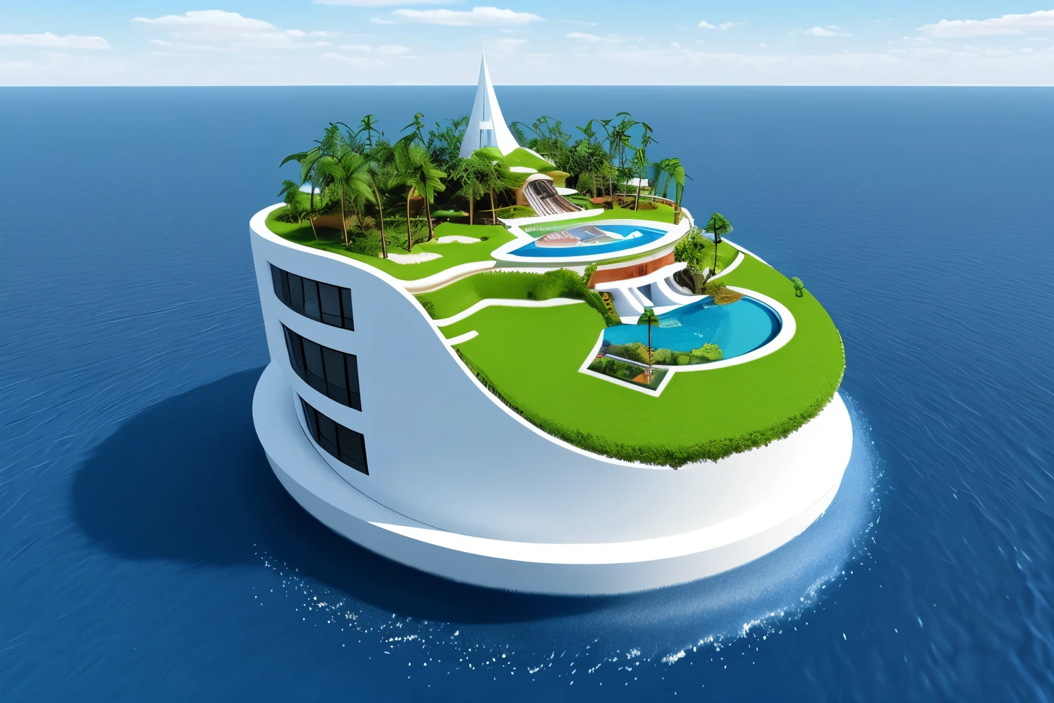 a floating island inside which there is a blue portal