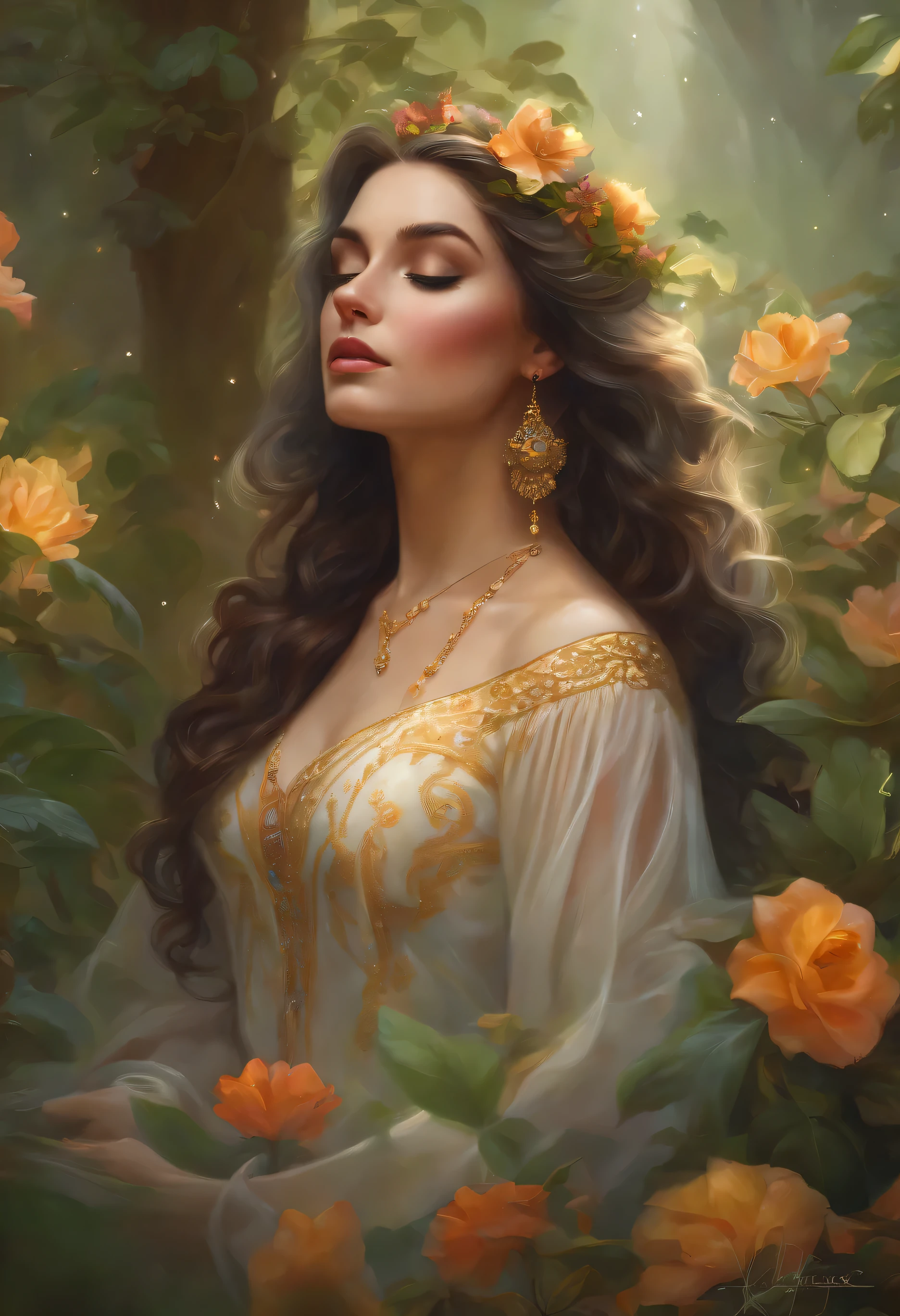 lisa frank art color, cuerpo completo, full body, senos grandes, nalgas grandes, mujer, multicolored long hair, multicolored aurora, art face by tom bagshaw, emile vernon style, fullbody dynamic movement pose, beautiful woman with long hair, gold jewellery, oil painting, fantasy, intricate, intricate stunning highly detailed girl by artgerm and edouard bisson, beautiful elegant, fantasy, flowers, forest, highly detailed, digital airbrush, photorealistic, octane render, black hair, black lips, gothic, rapunzel cabellos largos, cabellos largos dorados, cabellos largos color oro, pelo largo, digital painting, soft skin wide eyes watercolor, style, sketch, watercolor paiting, watercolor artist, portrait of a girl, vintage cartoon, ghibli, artgerm, wlop, alphonse mucha dynamic lighting hyperdetailed intricately detailed splash art trending on artstation triadic colors unreal engine 5 volumetric lighting, Transparent clothing, slight smile,, open legs, view of pubic hair, 1 sexy girl in transparent forest clothes,exposed breasts, open transparent t-shirt,mandala and flower tattoos, La mejor calidad,