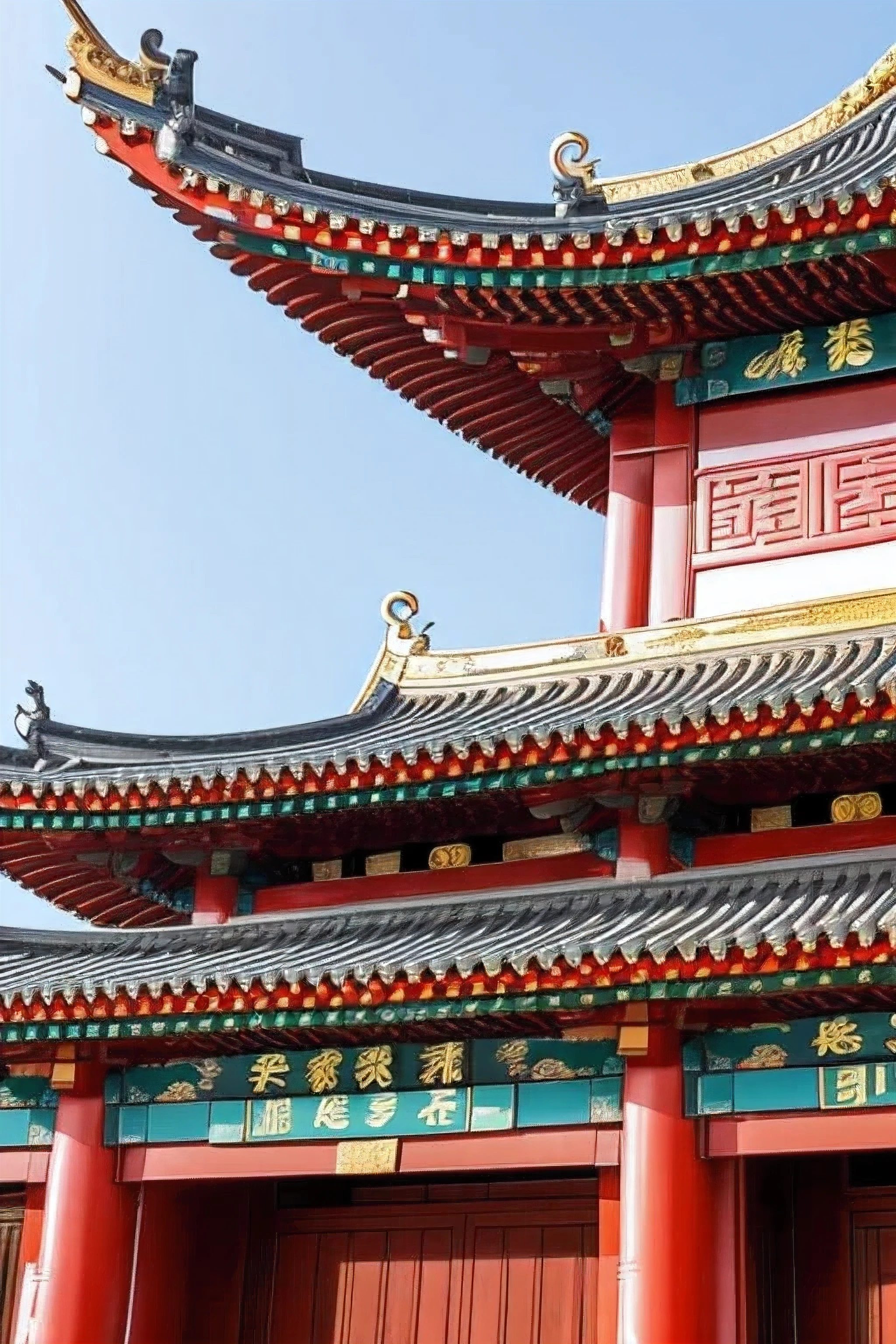 Zhengde Temple，close up