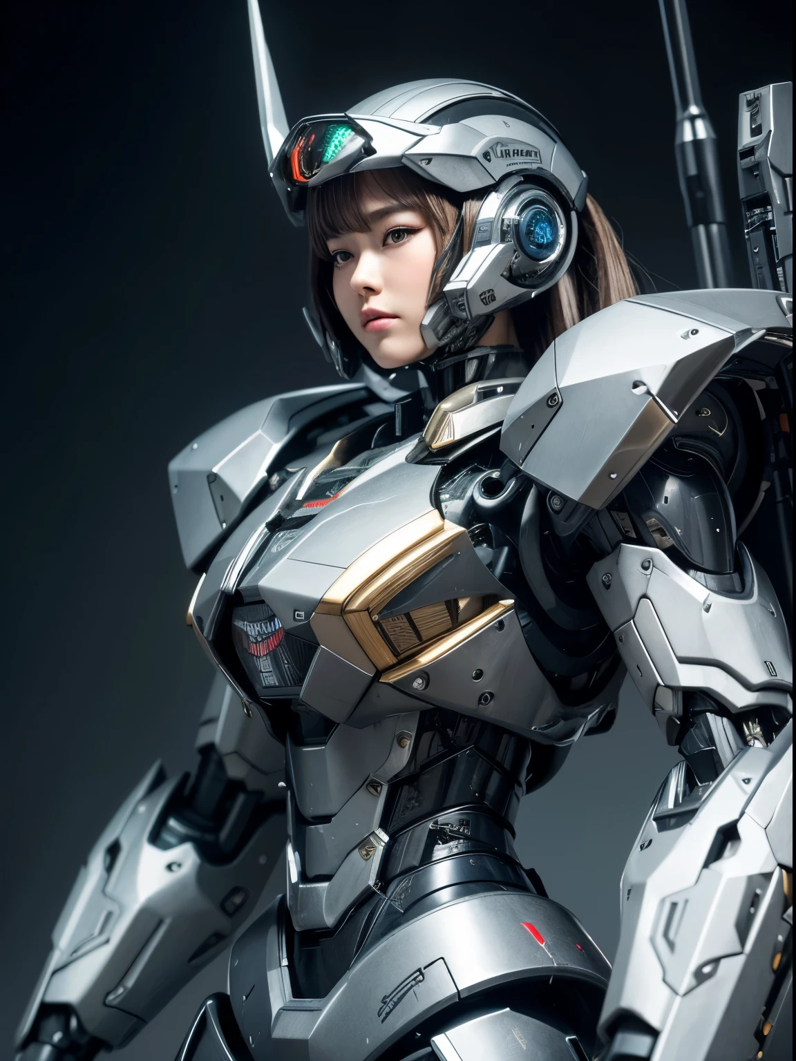 Super detailed, advanced details, high quality, 最high quality, High resolution, 1080p, hard disk, beautiful,(war machine),beautifulサイボーグ女性,Mecha cyborg girl,battle mode,Mecha body girl,She is wearing a futuristic war machine weapon mecha