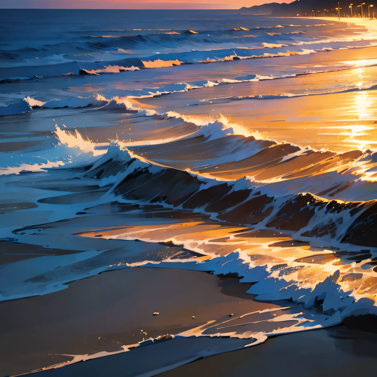 sandy beach at night　full moon in the south　unmanned