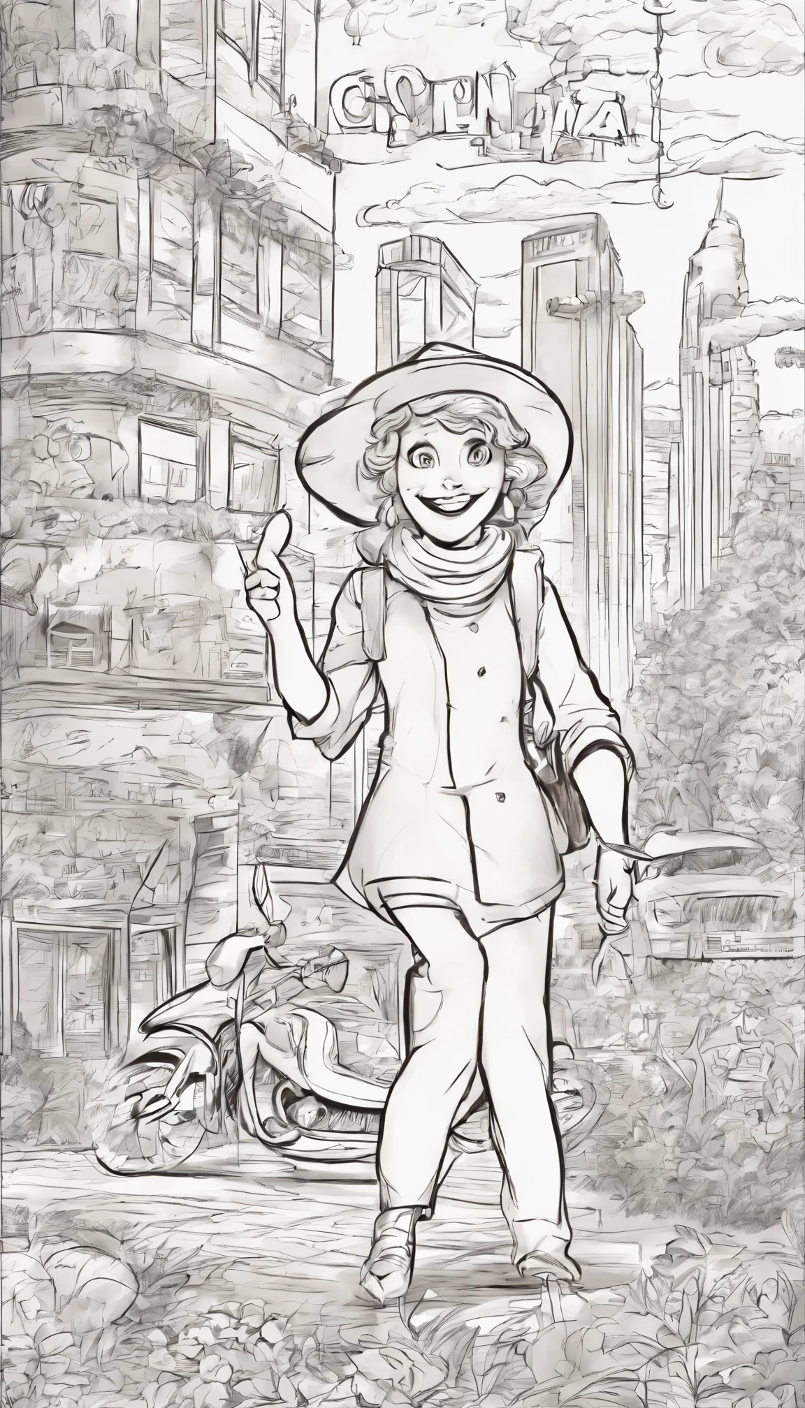 Pencil sketch for Funny cartoon