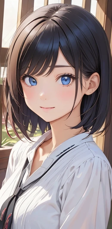 (8K、highest quality、masterpiece:1.2)、Super detailed、super resolution、Realistic、1girl、(two-color hair, white:1.5)、blue eyes、(eye focus:1.3,face focus:1.3,upper body:1.5),(gradient hair:1.5),(blouse:1.3)、(clear face:1.3),cute face,small breasts,portrait,

