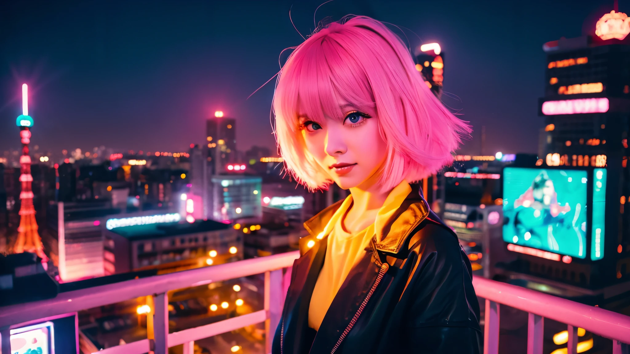 bright　Light　anime　night　beauty neon city
