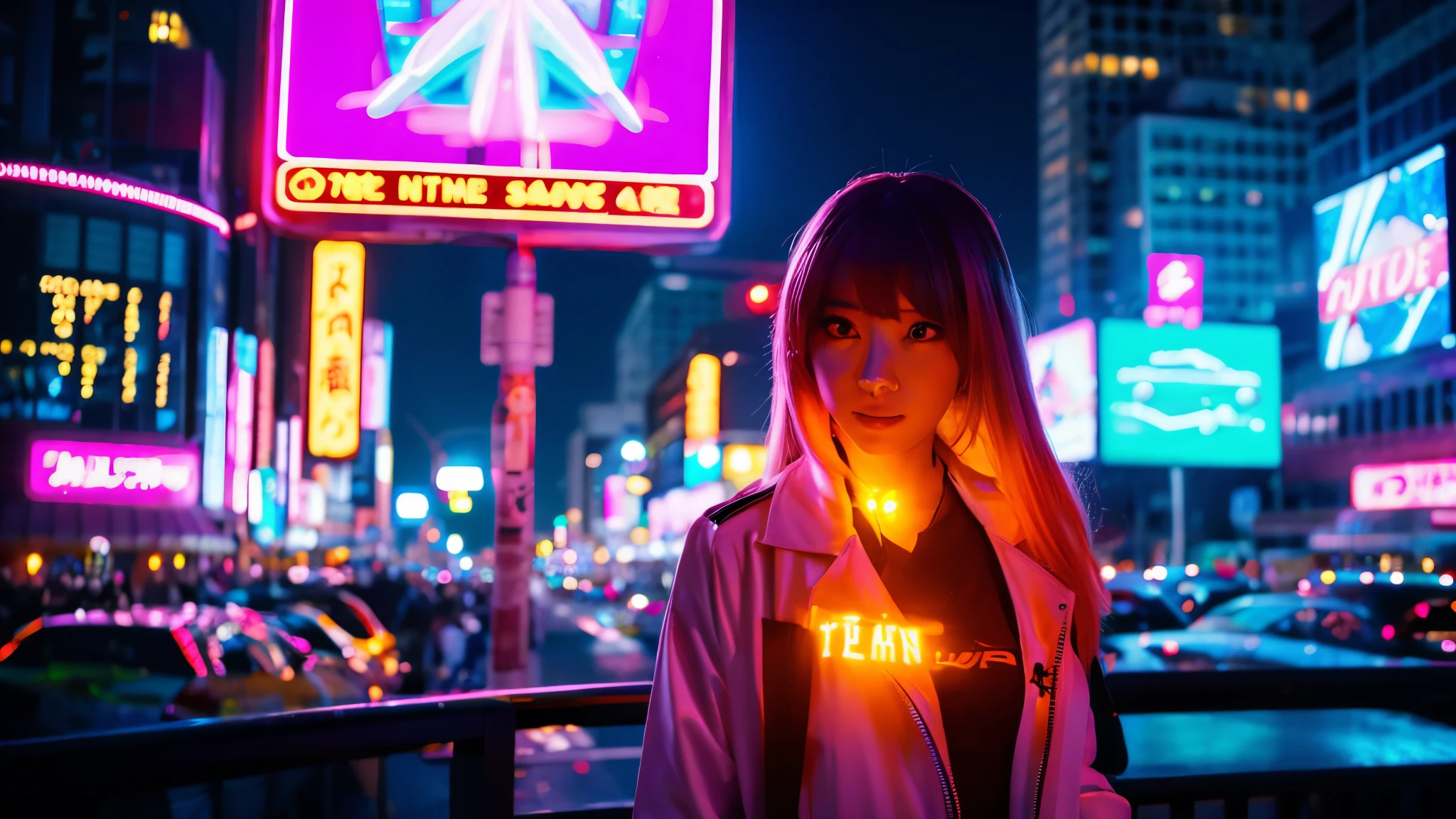 bright　Light　anime　night　beauty neon city