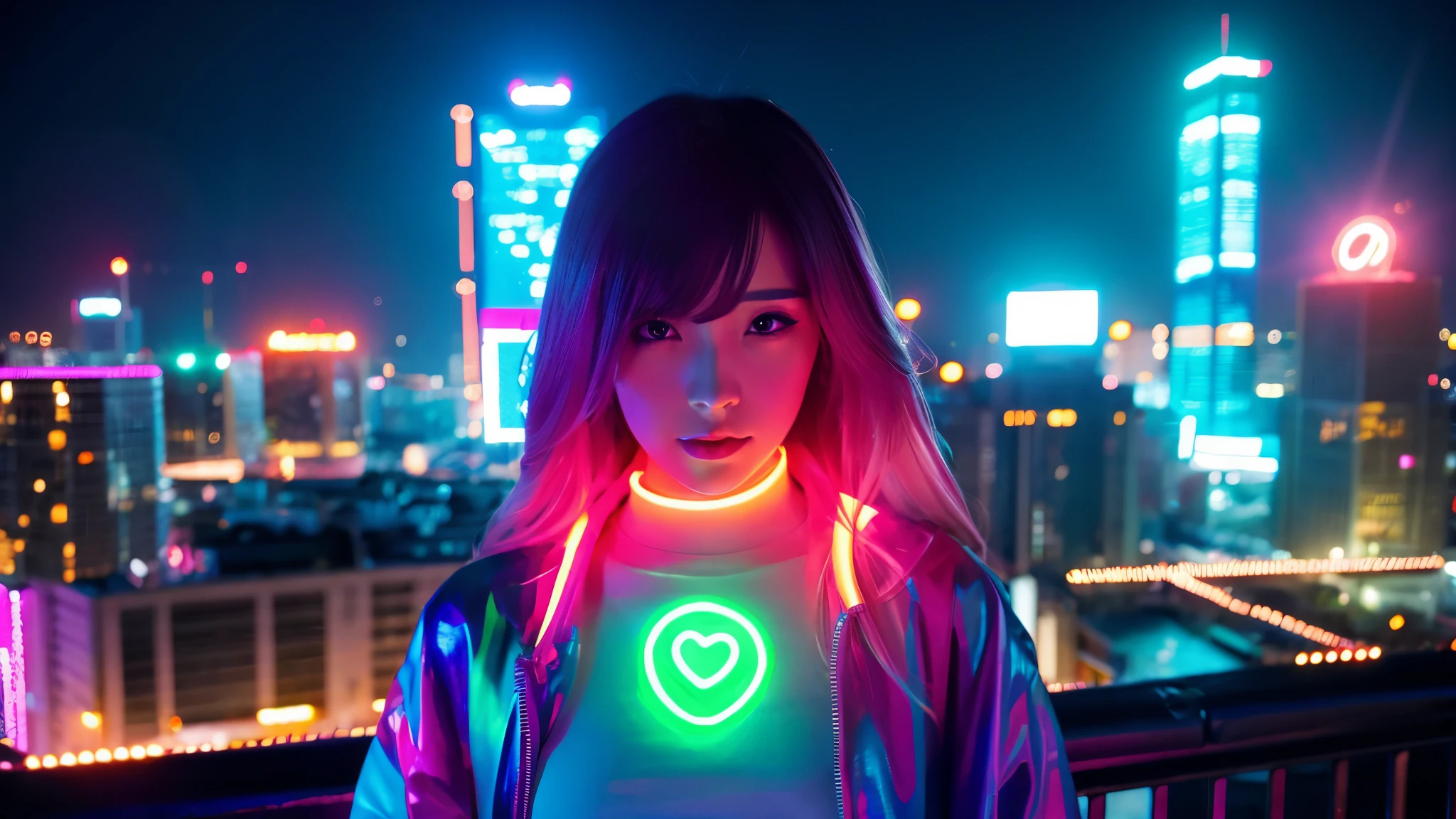 bright Light anime night beauty neon city