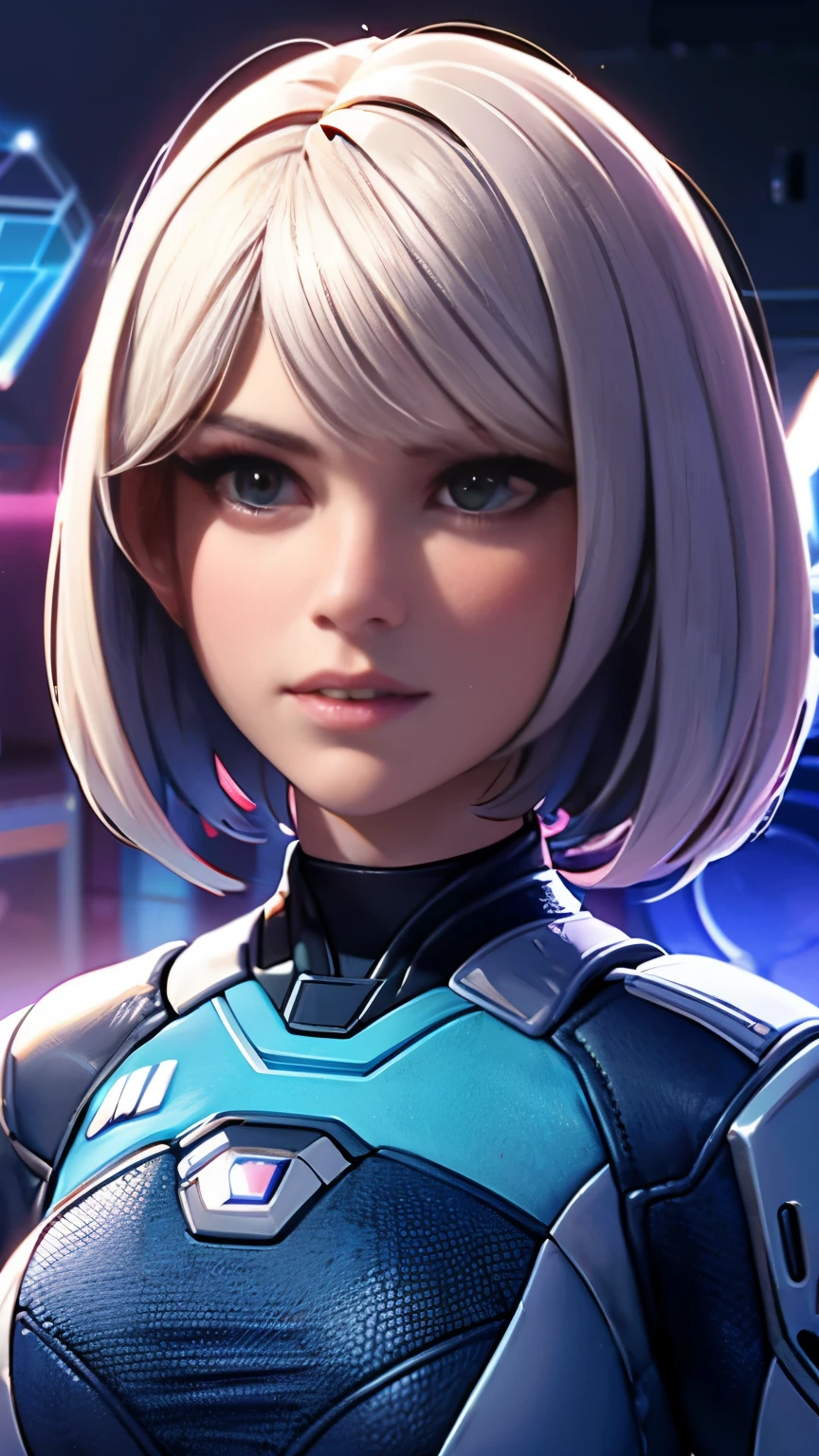 photo of Alice Eve, RAW, beautiful woman, ((portrait)), ((detailed face:1.2)), ((detailed facial feature, detailed skin, clear skin), (perfect proportioned body), (short bob cut hair), (wearing mass effect plug suit), (high detailed alien planet), (holographic omni tule:1.5), (realistic photo, best quality, detailed), (8k wallpaper), (cinematic lighting, dramatic lighting) (sharp focus, intricate)