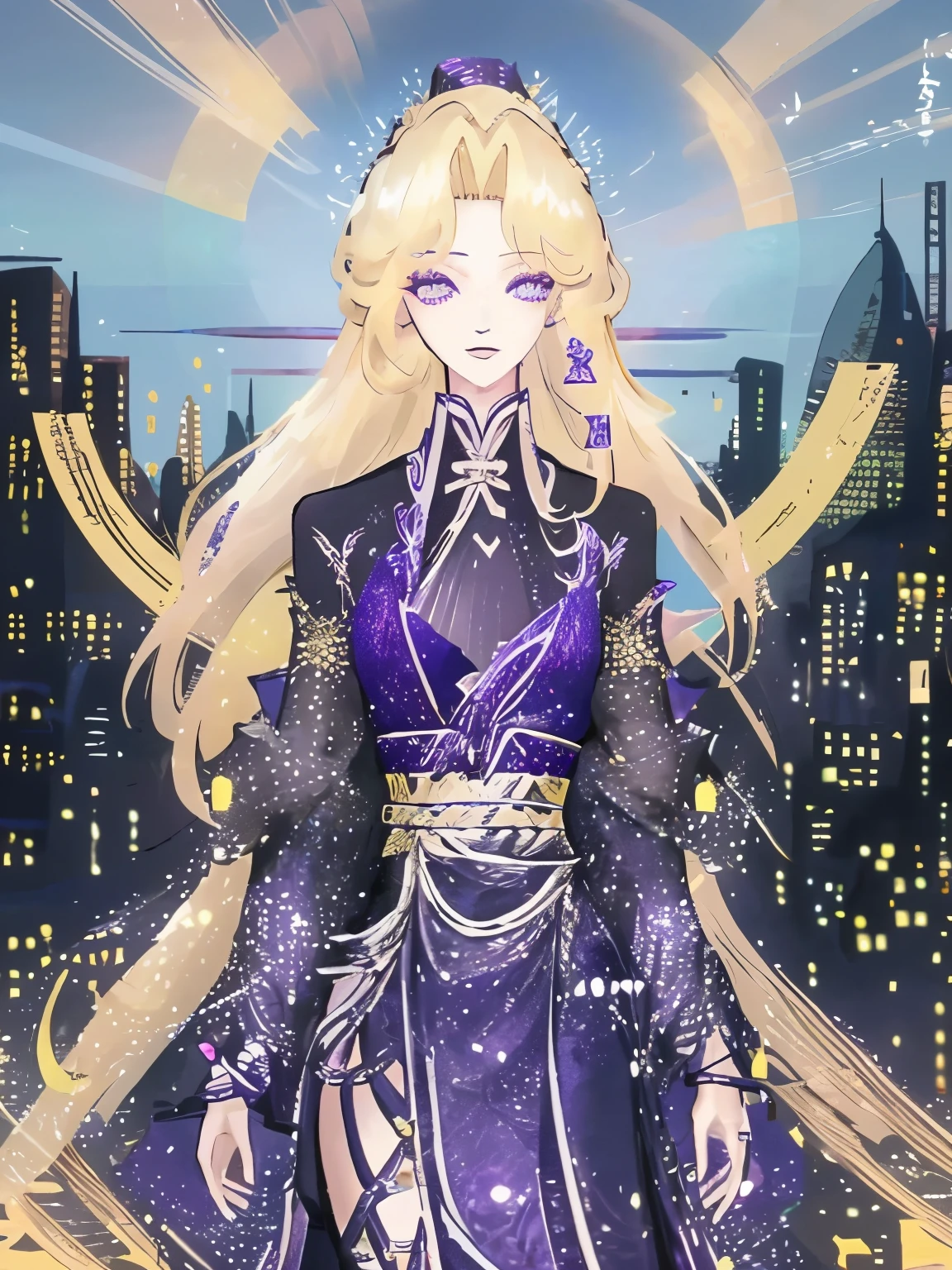 masterpiece, best quality, 1 girl, alone, ager, one quarter japanese, blonde hair, long hair, purple eyes, Side parted bangs, Short Liuhai, Smile, medium breasts, exercise well, Bruma, Outdoor activities, track and field, smug