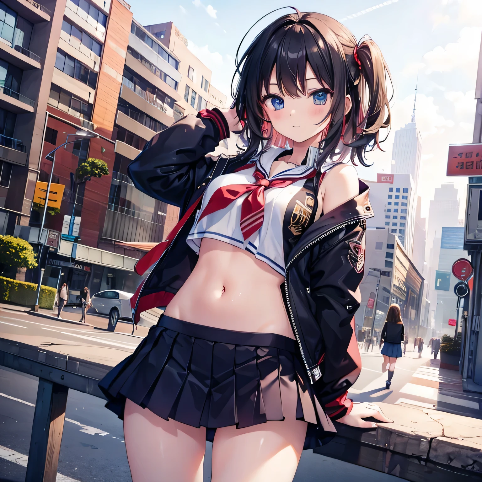 1young_TEEN_The girls、Loli、brown_haired、、medium_bob_haired、、blue_midriff_baring_sailr_uniform、mini_、skirts、short_short Sleeves、thighlet、big_titty,closed_eye,, Childlike smile、open_gura、standing a,dock_background ,、 ,、 ,、 ,、 ,、、spreading_legs、、、、、、happiness、NSFW、,apart_legs、,short_glove, wet,transparent,covered_titsnipples, covered_crotch、、、、、, under_titty, Wearing sweat, bare_thighlet, (groin:1.5), soo_skins、,