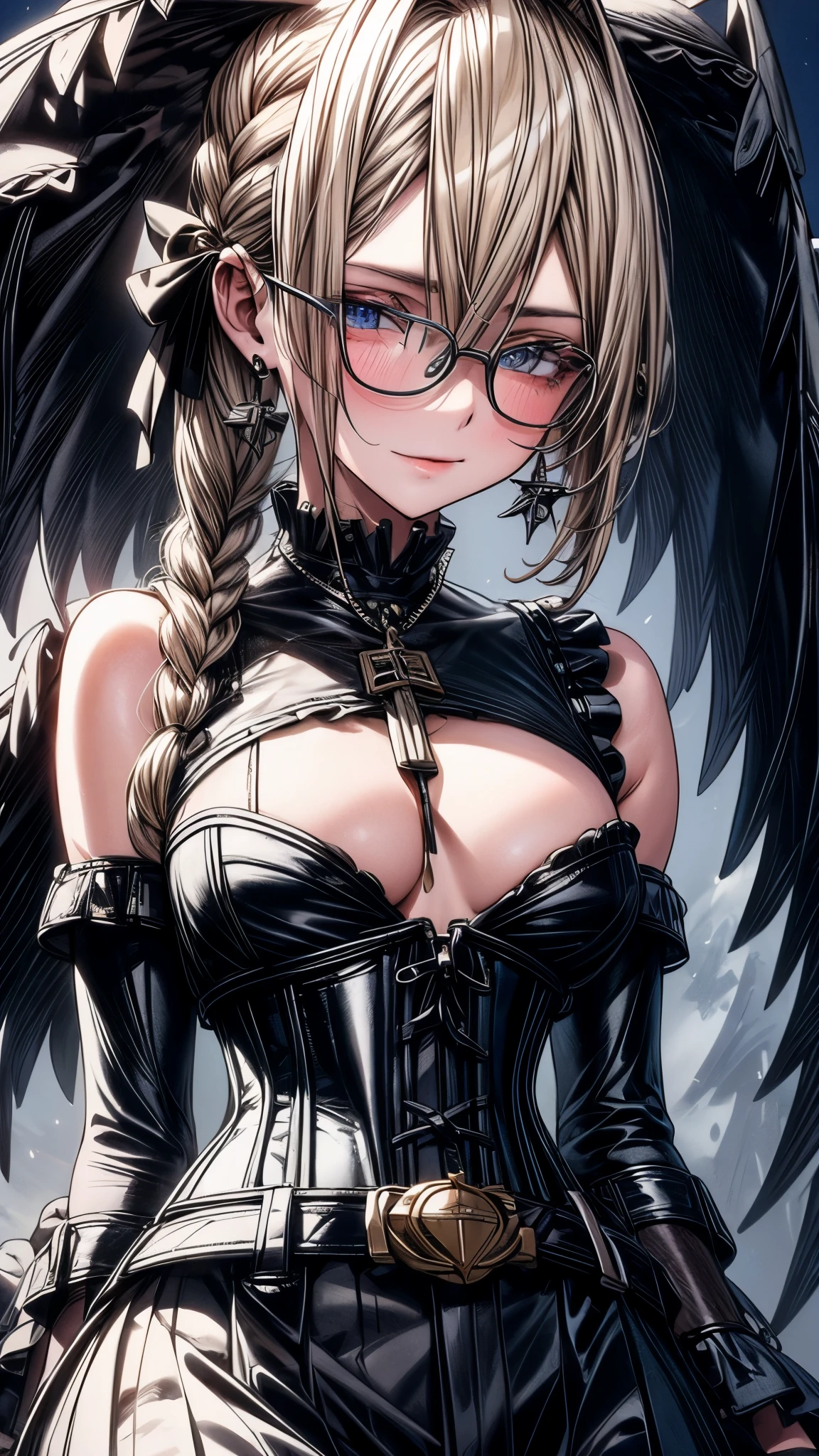 (((masterpiece)))、((highest quality))、(super detailed)、(CG illustration)、(so beautiful ))、cinematic light、(((1 Mechanical Girl)))、 SF、Apocalypse、erotic grotesque、(beautiful and luxurious:1.2)、(1 girl:1.3)、facing the front, (double breasted,under bust:1.2), button gap,(((corset belt))),(((high waist mile