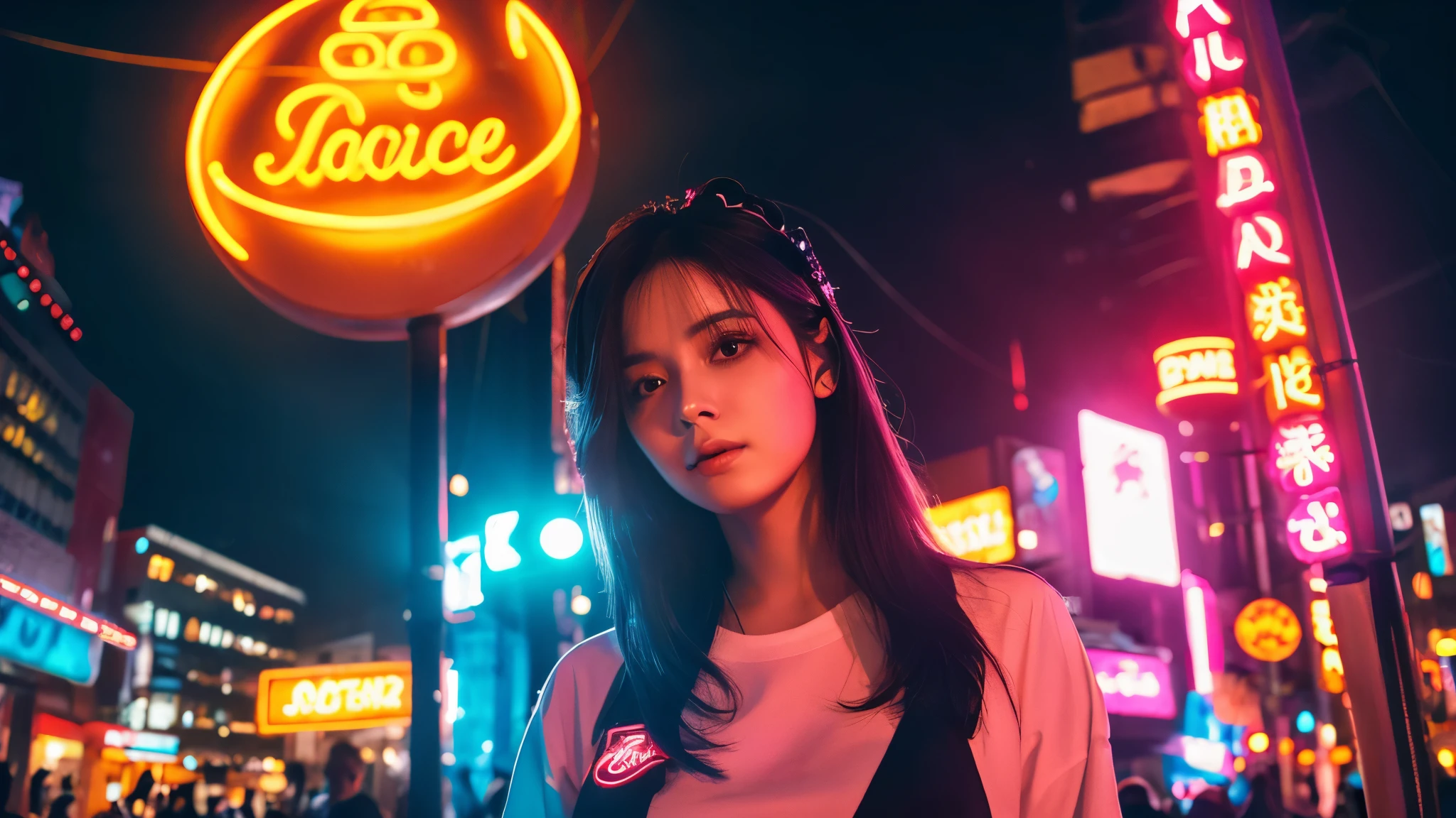 bright Light anime night Beauty neon street