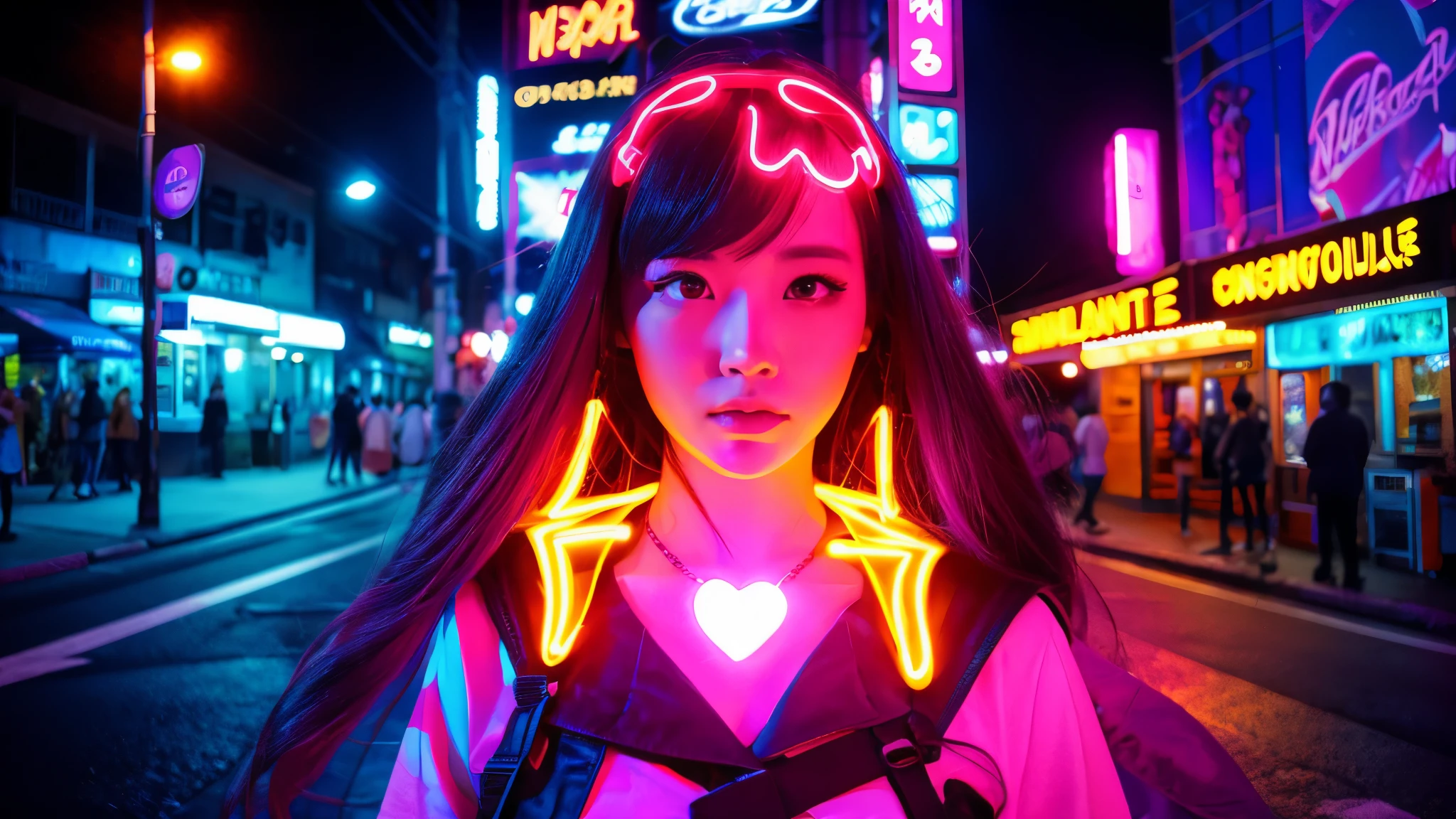 bright Light anime night Beauty neon street