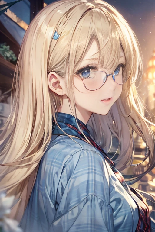 (masterpiece),(highest quality:1.2),1 girl,(Masseter muscle part:1.3),exquisite details, highest qualityの 8K 解像度, super detailed, realistic, Bright colors, soft tones, With warm and gentle lighting,(beautiful plaid scarf:1.3),(Pleated pink ruffle ribbon dress,) (Brown long coat:1.2) evening,big sunset,(smooth straight blonde hair:1.2),(parted hair in the middle:1.3),(shining hair),(dark blue eyes:1.3),white skin, Barrette,An overflowing soft and gentle feeling,(The promenade is full of flowers),The sun's rays illuminate joy and pure love, warm golden glow,The atmosphere is full of happiness and laughter, It&#39;s like celebrating love,超細密描写とBright colors彩へのこだわり. A style that combines romanticism and realism、I can feel the depth of love,color palette,Creates a dream-like, fantastical atmosphere,Lighting is soft and diffuse, Shine a gentle light on your face,作品はmasterpieceです,