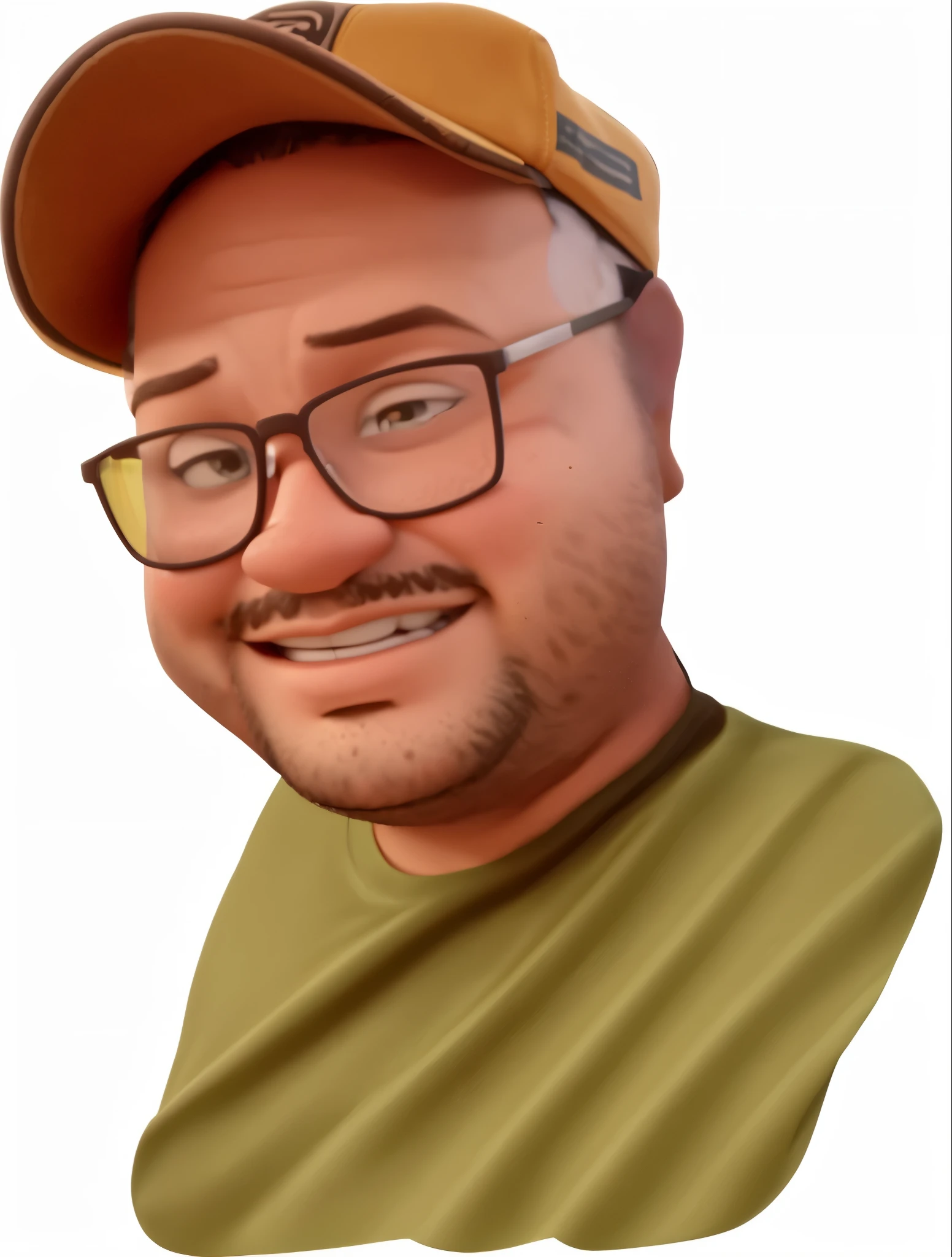 sketches of the head of a fat young man of 30, wearing cap and glasses, com barba e sorriso discreto high quality Design de personagem, Design de personagem art, arte em artstation, highly detailed Design de personagem, arte conceitual de desenho animado, Design de personagem, professional Design de personagem, Design de personagem concept art, concept art design illustration, arte conceitual colorida, arte conceitual do personagem, stylized Design de personagem