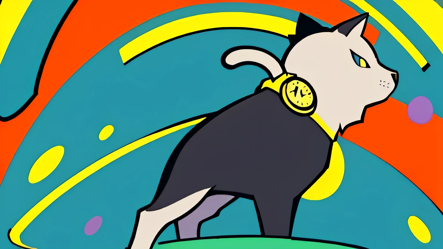 (Ultra Detailed,Ultra High Definition,Detailed Background),((2D)),((Flat Color)),((Colorful)),((Floating Colorful Water))),1 Girl,Solo,Watch Viewer,Break, dog and cat