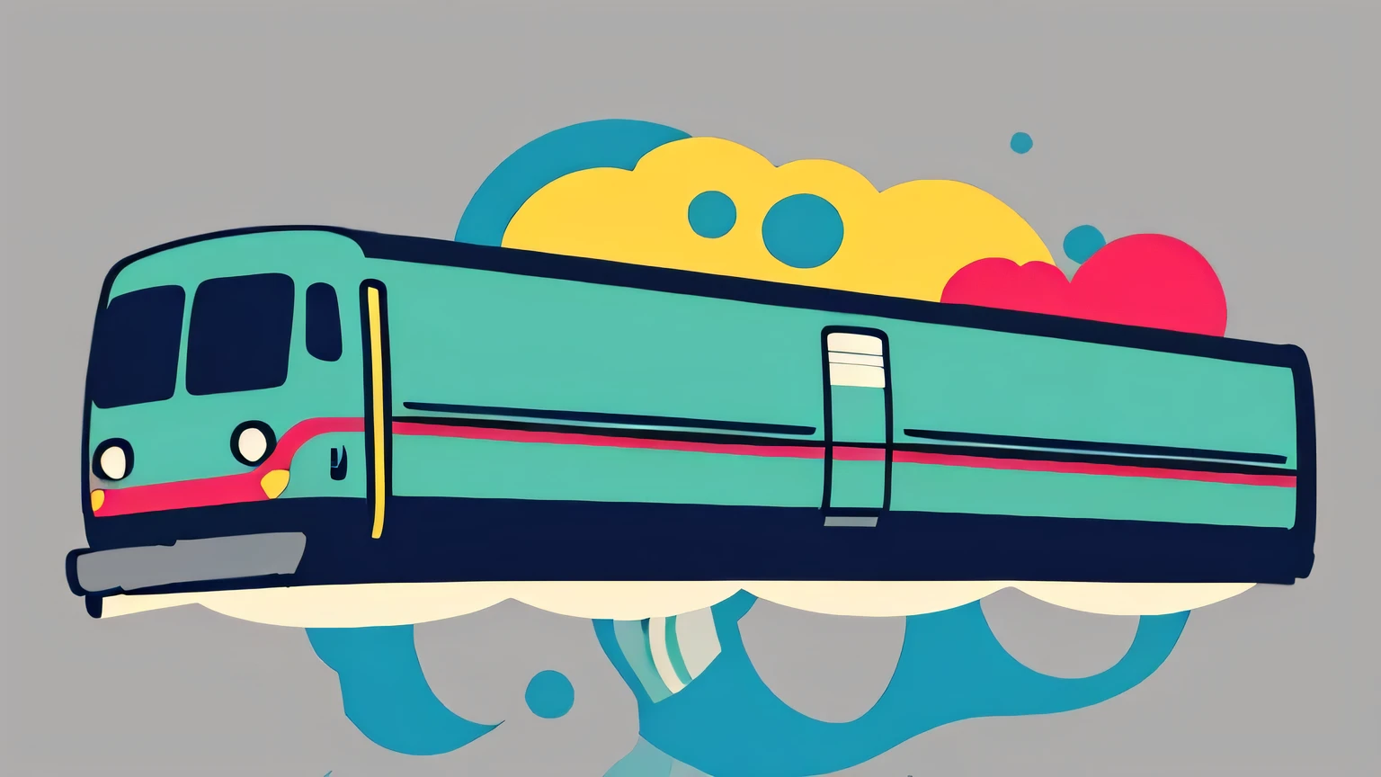 (Ultra Detailed,Ultra High Definition,Detailed Background),((2D)),((Flat Color)),((Colorful)),((Floating Colorful Water))), train, bus, girl