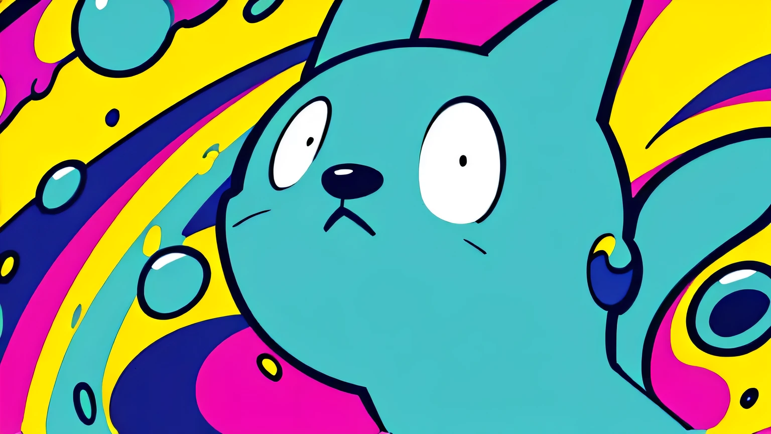 (Ultra Detailed,Ultra High Definition,Detailed Background),((2D)),((Flat Color)),((Colorful)),((Floating Colorful Water))), abstract pop art back ground, dog