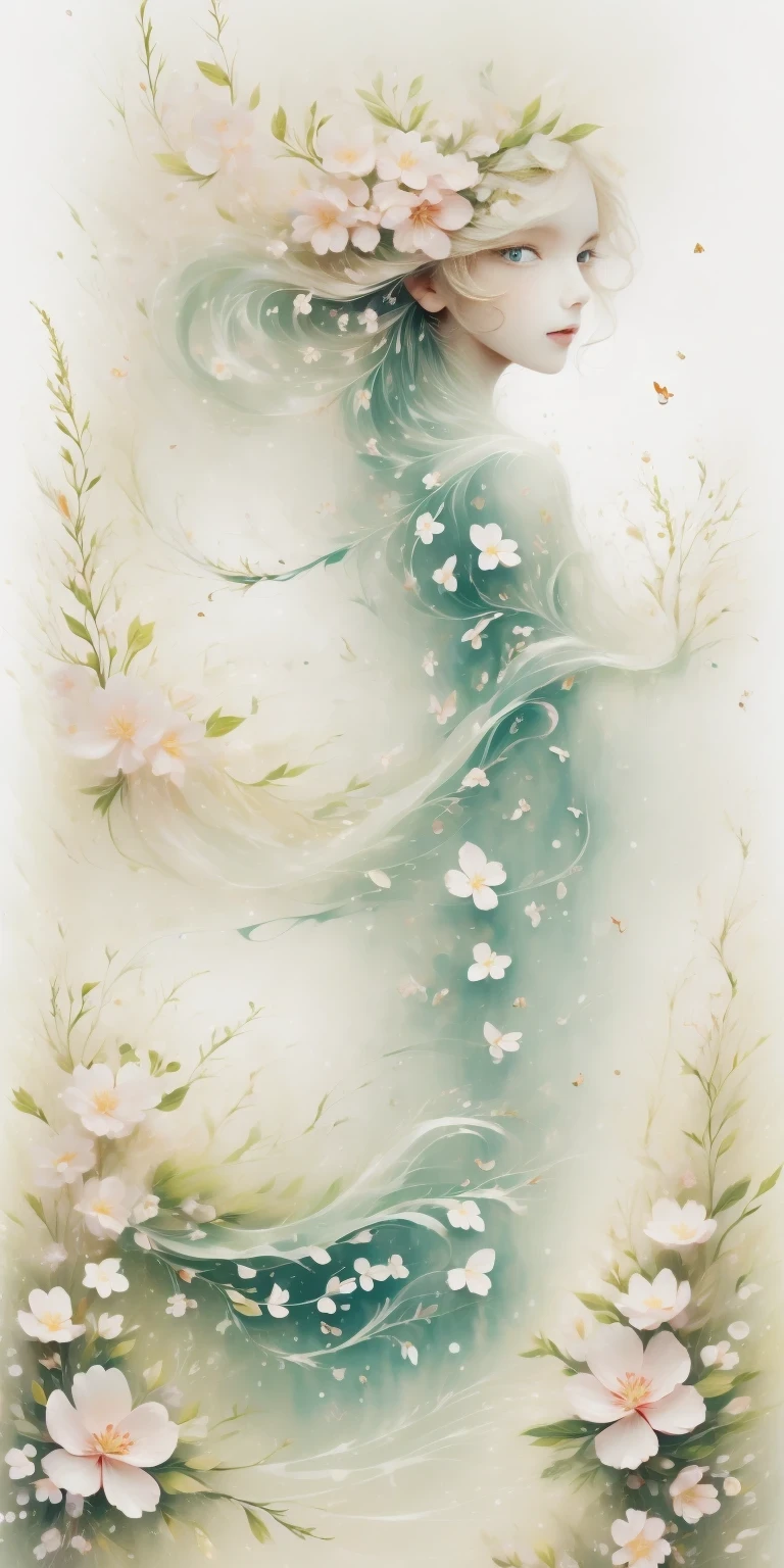 Sakura background，Beautiful woman in dream space, Tight ultra-thin dress gold, 18k, {{masterpiece}}, best quality, high quality:1.4), {{[[View from the front}}, Eye_touch,Various photo taking actions)]], face is very beautiful, and very pretty Eyes, charming的图像, (((Full body image))),（（beautiful legs））, perfect body proportions，（Slim and sexy figure）, （177 meters）, alone, long legs, charming, ，charming的, pale skin, {{18to 22 years old German girl}}, look beautiful German girl and blue Eyes or green Eyes with platinum blonde hair color), Nordic German girl,Modern tailoring garments，see through clothes，External，𝓡𝓸𝓶𝓪𝓷𝓽𝓲𝓬，imagine