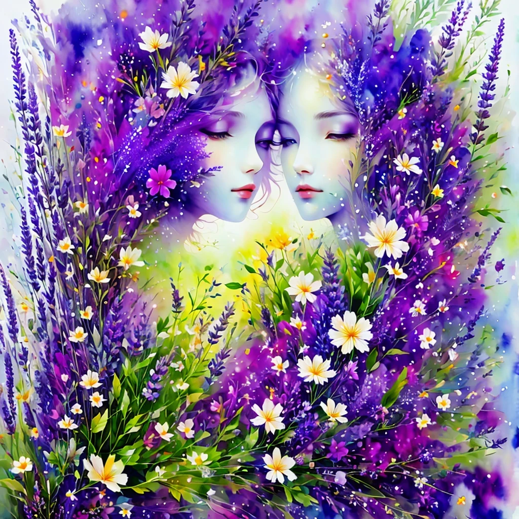 chiaroscuro technique on sensual illustration of an gymer , retro and vintage ,silky flower around body, matte painting, by Hannah Dale, by Harumi Hironaka, extremely soft colors, Blue and white porcelain,Ceramic material,femele,Embossed petals,artwork of a,Long hair, circle eyes, shadowing, anaglyph, stereograms, angle of view, Atmospheric perspective, 8K, Super detail, ccurate, Best quality