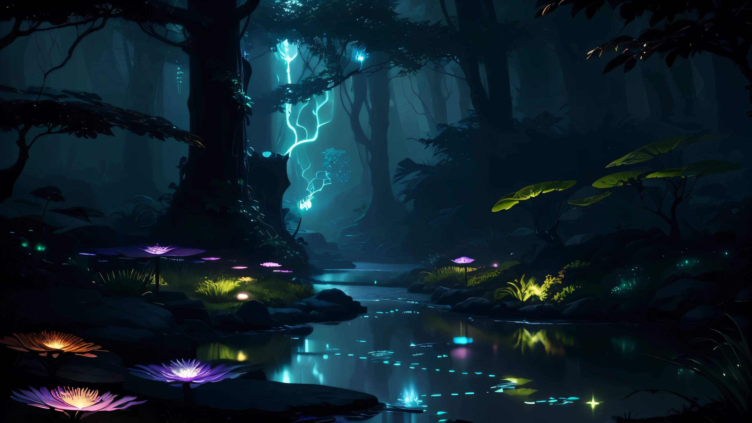 glowing, bioluminescent plants,(best quality,highres:1.2), luminous foliage, vibrant colors, ethereal atmosphere, surreal botanical garden, enchanting glow, magical illumination, dreamlike ambiance, soft lighting, mesmerizing bioluminescence, otherworldly plants, radiant blooms, phosphorescent flora, fluorescent leaves, iridescent petals, shimmering tendrils, hypnotic greenery, nocturnal paradise, mystical flora and fauna, softly glowing pathway, celestial garden, shimmering reflections, bioluminescent ecosystem, ethereal glow, enchanting night garden, sparkling fireflies, surreal luminosity, captivating glow-in-the-dark plants, magical bioluminescent spectacle.