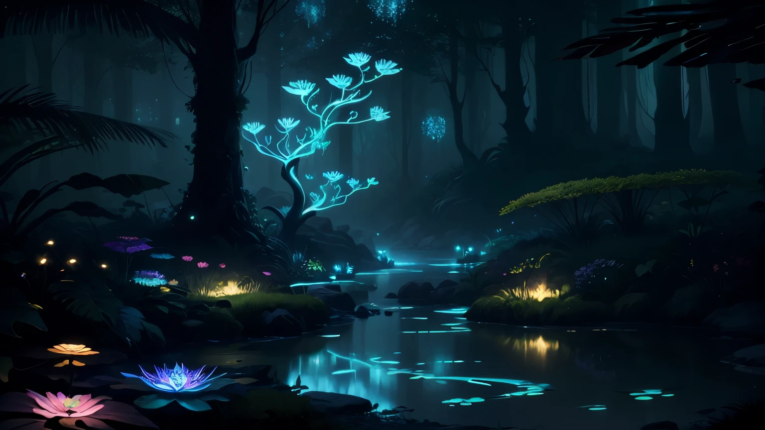glowing, bioluminescent plants,(best quality,highres:1.2), luminous foliage, vibrant colors, ethereal atmosphere, surreal botanical garden, enchanting glow, magical illumination, dreamlike ambiance, soft lighting, mesmerizing bioluminescence, otherworldly plants, radiant blooms, phosphorescent flora, fluorescent leaves, iridescent petals, shimmering tendrils, hypnotic greenery, nocturnal paradise, mystical flora and fauna, softly glowing pathway, celestial garden, shimmering reflections, bioluminescent ecosystem, ethereal glow, enchanting night garden, sparkling fireflies, surreal luminosity, captivating glow-in-the-dark plants, magical bioluminescent spectacle.