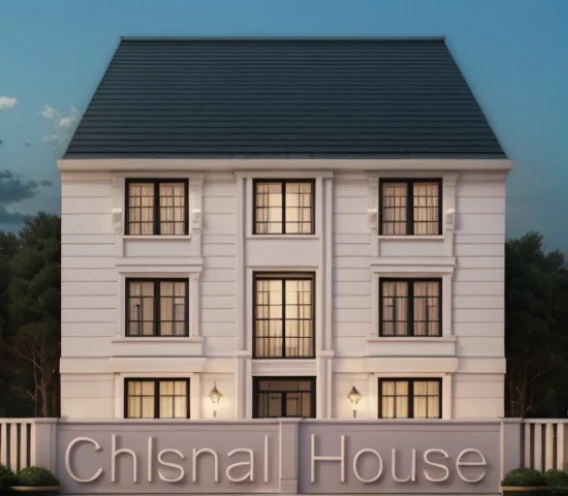 ((masterpiece,best quality,highres,sharp forcus)) (((detail forcus))) , (house in style of neoclassic) Clarify the details of moldings, decorative patterns, and exteriors