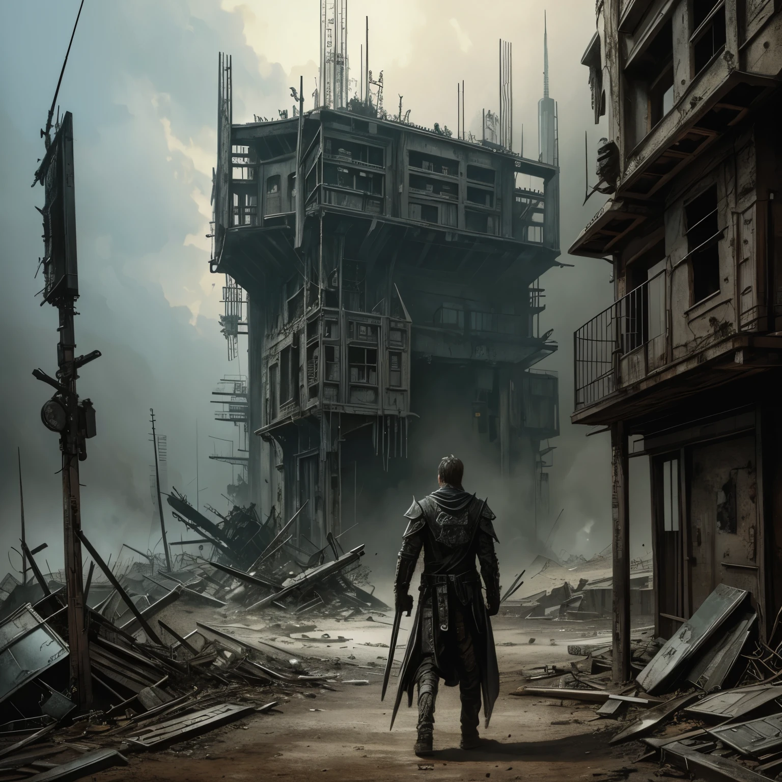 Luis Royo, Grzegorz Rosiński, detailed background, post apocalyptic, comic illustration