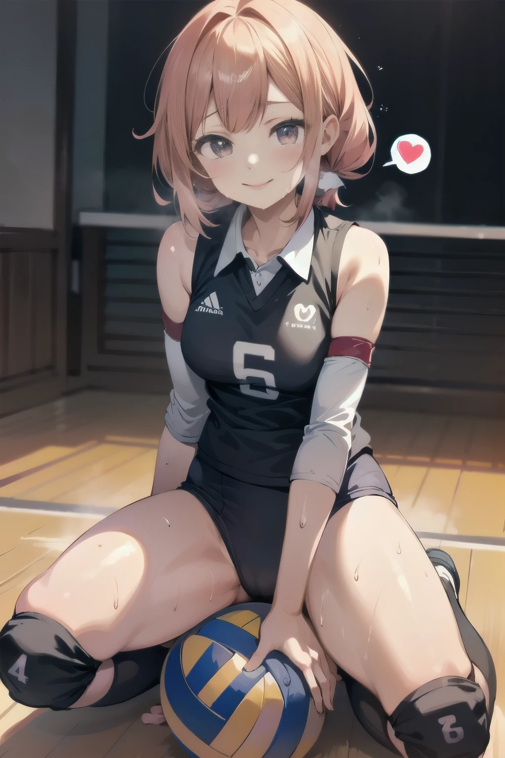 unity 8k wallpaper, anatomically correct, (((masterpiece))), (((best quality))), (((ultra detailed))), (((high-resolution))), ((Ultimate cutie)), perfect hands, perfect finger, (((good anatomy))), detailed beautiful face, shiny hair, (((gyaru))), (potbelly), (curvy), medium breasts, ((Thick thighs)), (((solo))), ((seductive smile)), (((blush))),
BREAK, (((sit astride the perfectly spherical shape 6-inch volleyball))), (((Straddling a perfectly spherical 6" volleyball))), (((Perfectly spherical 6" volleyball fits perfectly crotch))), BREAK, (((Rub the Perfectly spherical 6" volleyball against crotch))), (masturbation),
BREAK, (Collared volleyball uniforms), sleeveless, ((buruma)), ((kneepad)), pussy juice stained, (elbow pad), (((sweat))), (((covered in sweat))), ((deep breathing)), in Volleyball Court, indoor, lighting, looking at viewer, full body, (spoken heart)