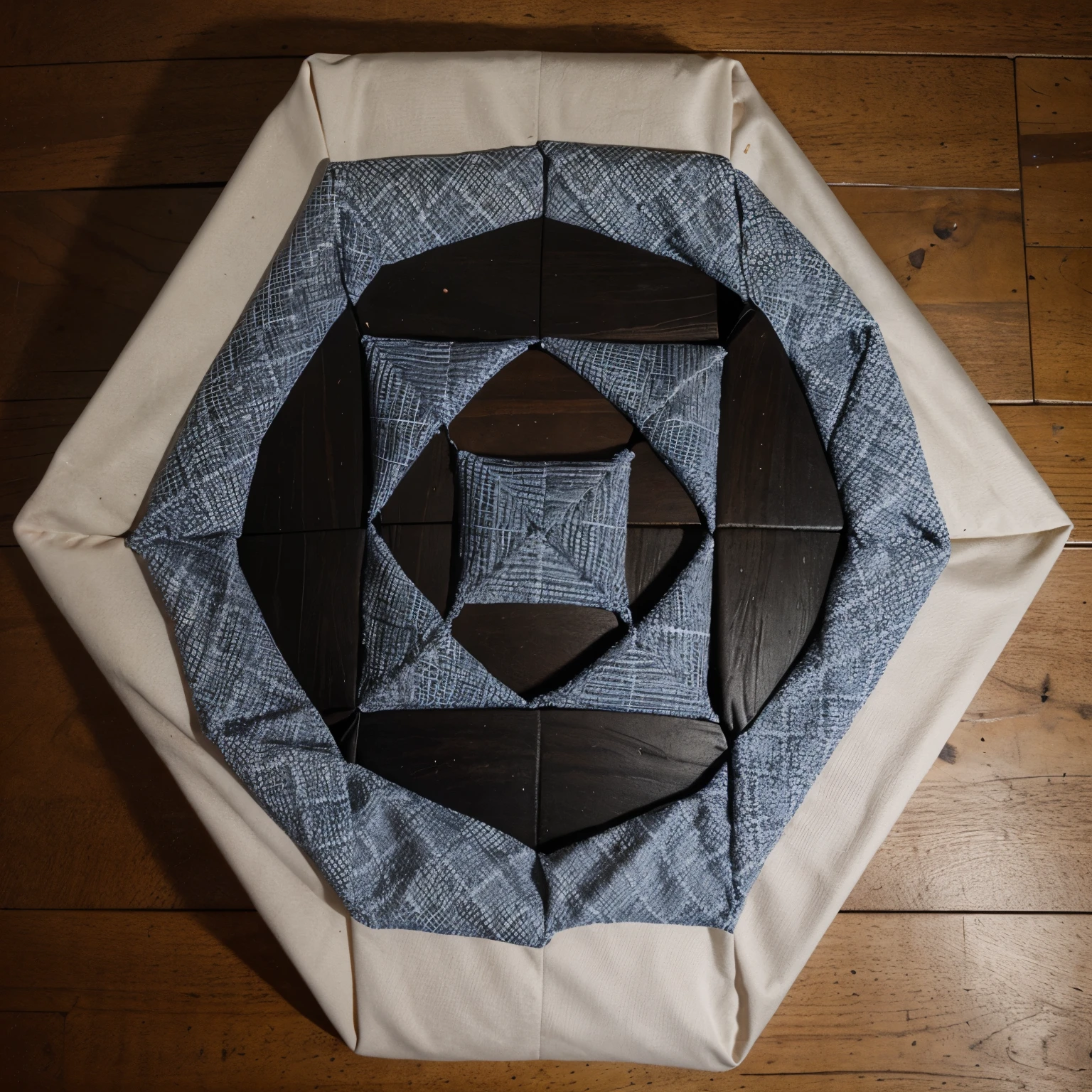 Create a pattern of alternating squares and circles, starting with a square in the center