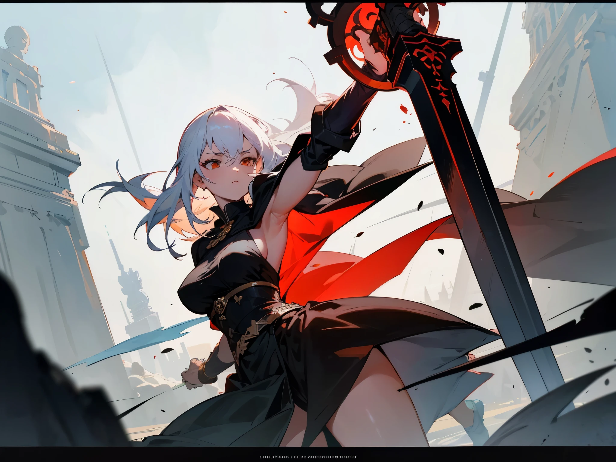 Saber1girl, In hand huge flame great swordwhite blue dressBlue capeBlue bowgorgeous armorplatinum blonde hair
A shot with tension(sky glows red,Visual impact,giving the poster a dynamic and visually striking appearance:1.2),
<lora:~Q?-Saber:0.8>
<lora:more_details:0.4>
<lora:Cosmic anime-oil fusion v2:0.45>
<lora:AnimeVibesV3:0.3> animevibes,
<lora:3DMM_V11:0.5> 3DMM
<lora:midjourney_20230624181825:0.7> midjourney ,
<lora:LAS:0.5> cloud,colorful,
<lora:msw_locon:0.6>
<lora:wuxia2:0.6> gu,
<lora:CyberpunkStyleV1:0.2> PunkAI ,
<lora:CatgirlMaidV1.0-000003:0.35> CatgirlMaid, shiny, shiny hair, shiny skin, shiny clothes