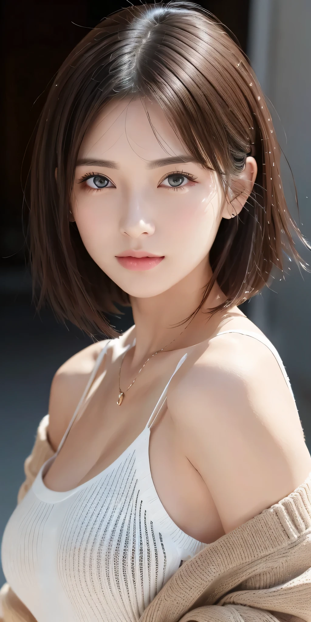 It's the real thing like picture 1.4、Masseter muscle part、highest quality、High resolution、RAW photo、realistic、bright lighting、face light、smooth professional lighting、japanese woman、 lady、Beautiful woman、modeled、gravure、sexy、super beautiful、realisticで美しい肌、beautiful and detailed eyes、detailed face、slim、middle~big breasts、short medium hair、brunette colored hair、eyes are brown、White casual attire