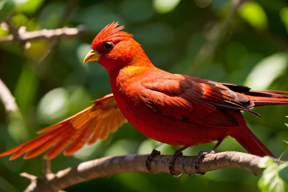 one big red bird