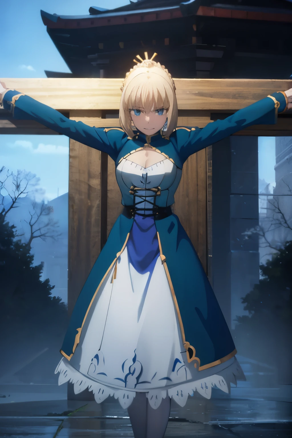 highest quality,masterpiece,UHD, Super detailed, 8K,(Beautiful woman),一人のBeautiful woman,((crucifixion)),(cross),(execution),((incontinence)),scared,torture,slave,((crossにcrucifixionにされた女性:1.5)),crucifixion刑,Artoria Pendragon