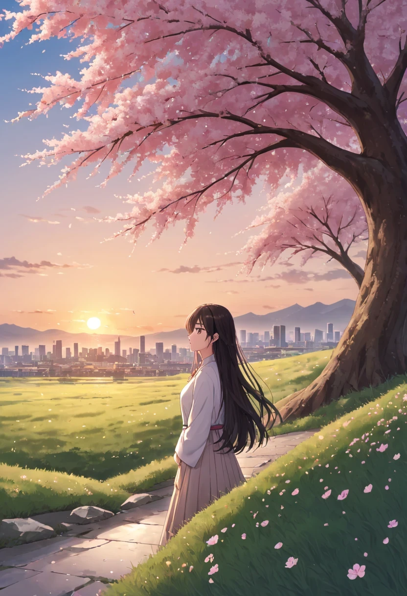 Graffiti漫画，Graffiti, wall, full image, High resolution and high contrast,simple,girl,Cherry blossoms,