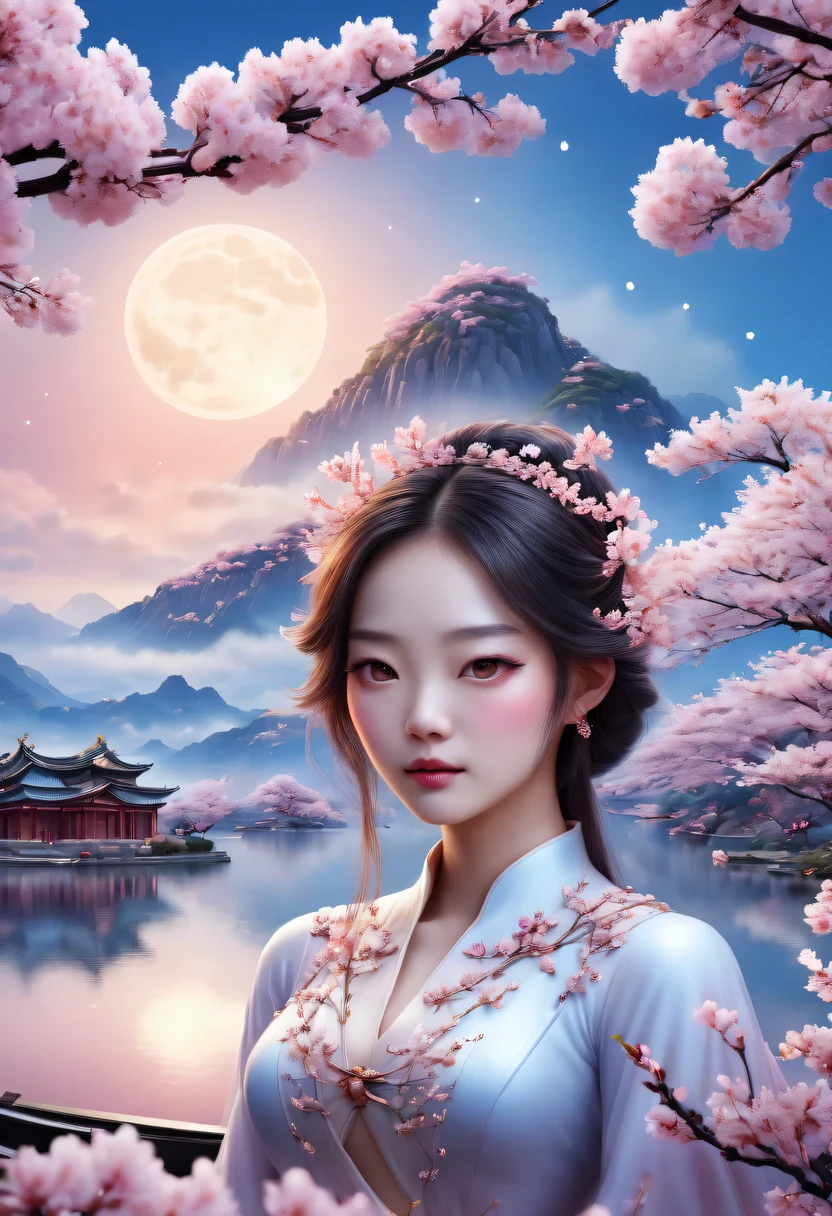 Graffiti漫画，Graffiti, wall, full image, High resolution and high contrast,simple,girl,Cherry blossoms,