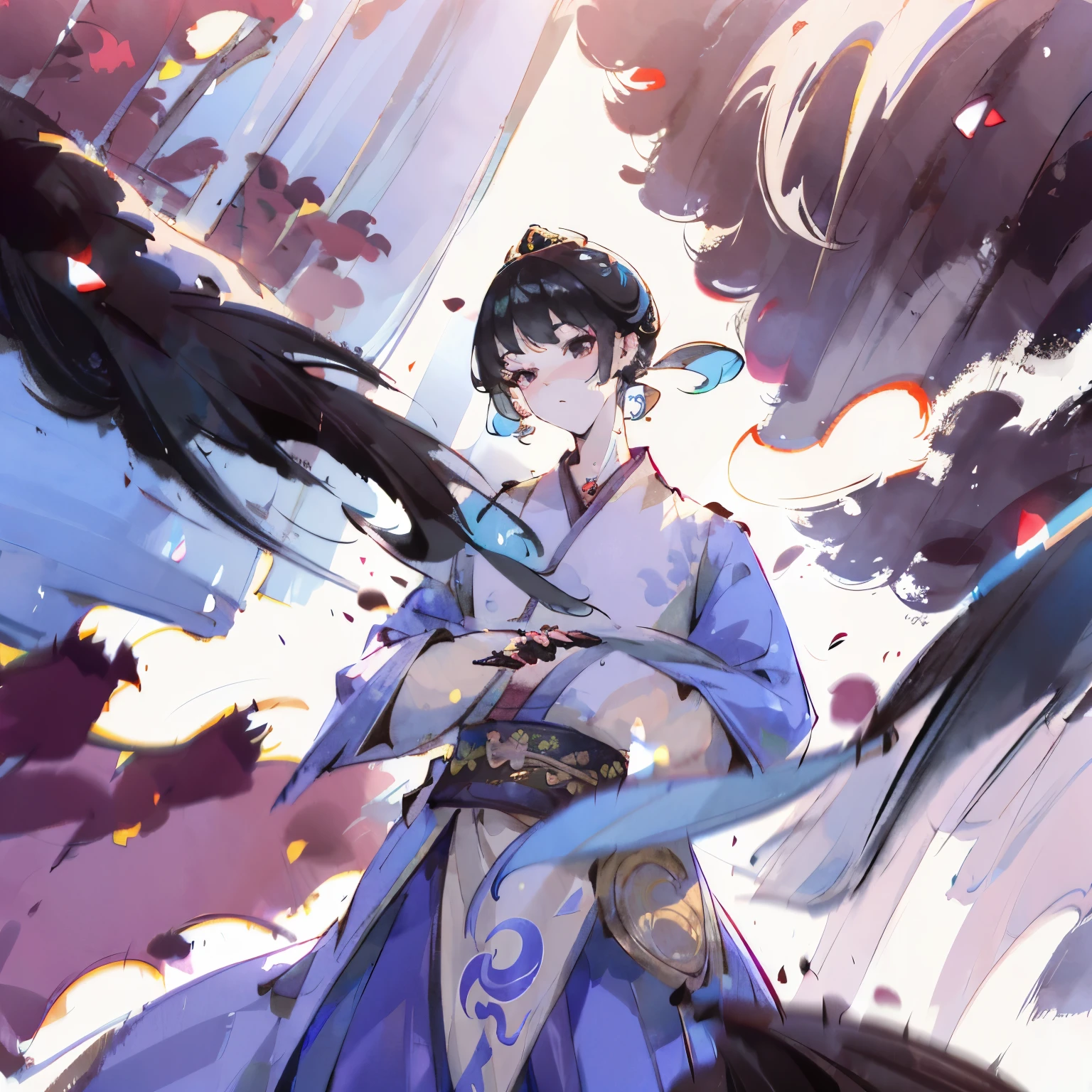 Uma antiga pintura chinesa, ancient chinese background, montanhas, rios, nuvens auspiciosas, pavilions, luz do sol, obras-primas, Super detalhe, epic composition, ultra HD, alta qualidade, extremamente detalhado, arte oficial, Papel de parede unificado de 8k, Super detalhe, 32k - v.6