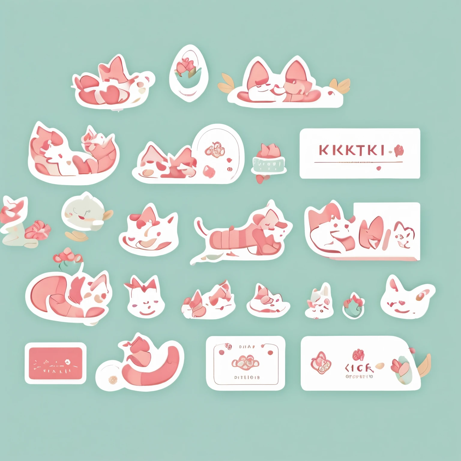small business logo named "Kikis Diary" cute cat theme