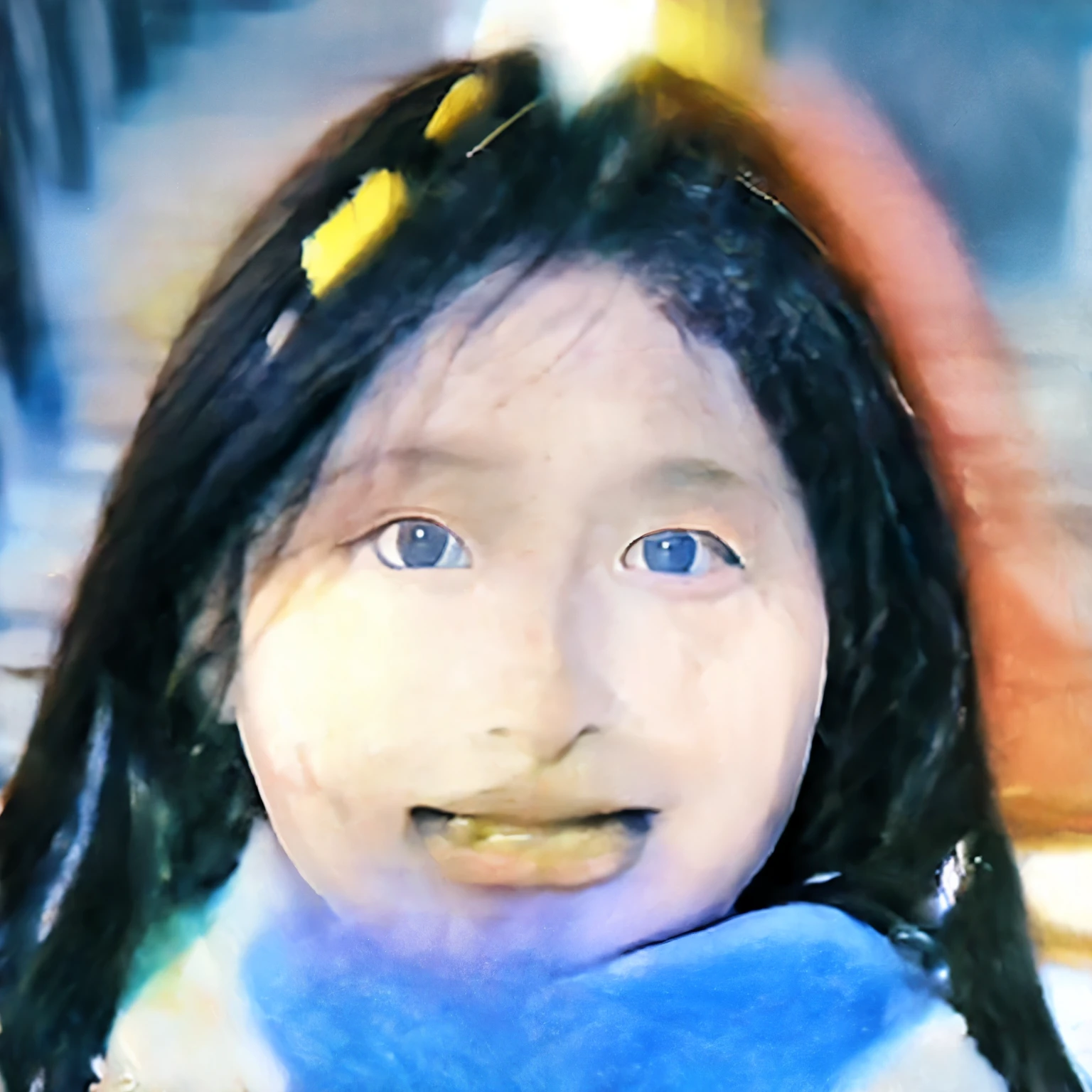 (A better quality masterpiece in close-up:1.5)0.9], (space and astronaut:1.2) (messy silver hair:1.1) (yellow eyes with heterochromia and blue eyes:1.2) (space helmet:1.0) (colored stars in the eyes:1.0) (radiant light:1.1) (big lips:0.9)