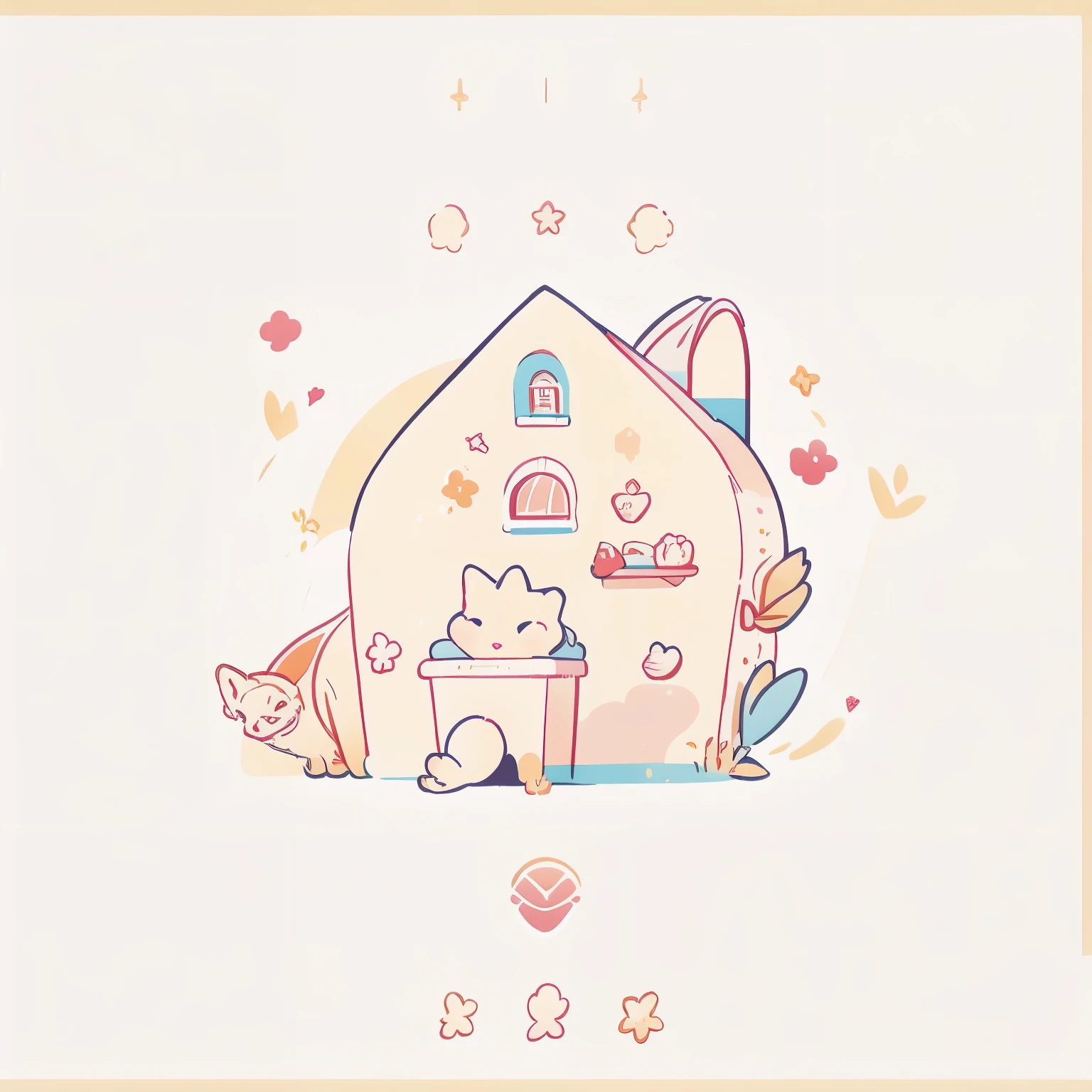 cute logo for "KIKIS DIARY" cat theme