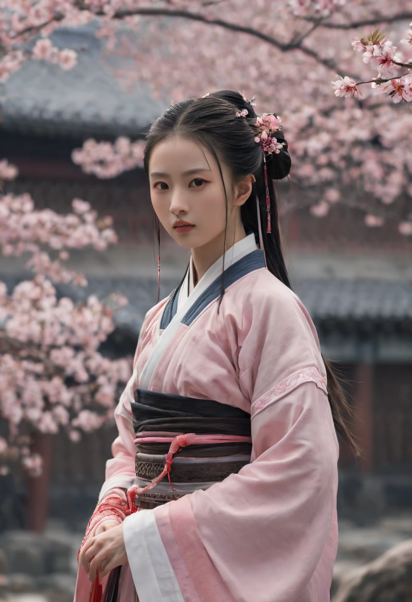 cinematic still, Sakura Maiden, girl, Baroque style, best quality, masterpiece, Representative work, official art, Professional, Ultra intricate detailed, 8k