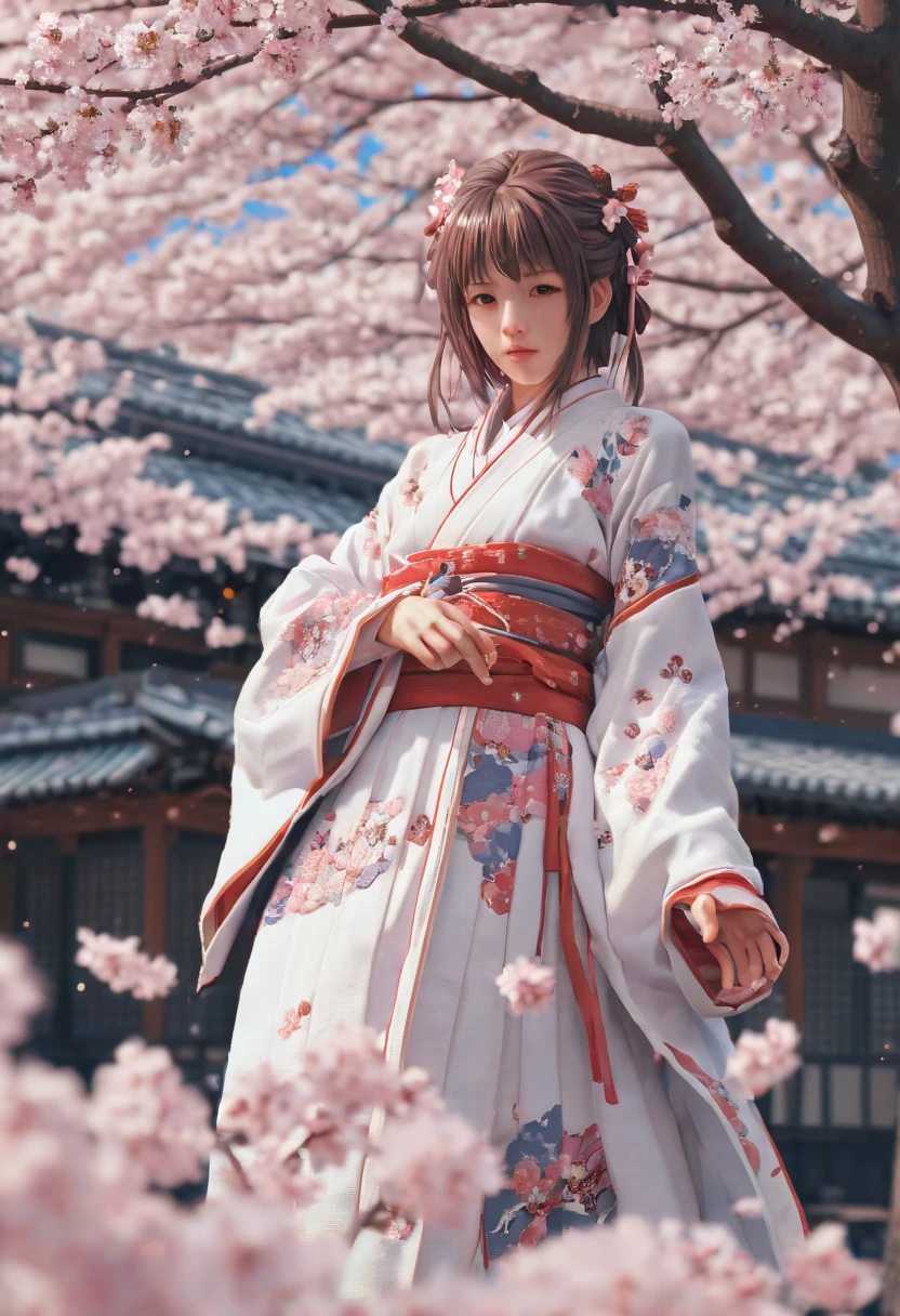 cinematic still, Sakura Maiden, girl, Pixel style, best quality, masterpiece, Representative work, official art, Professional, Ultra intricate detailed, 8k