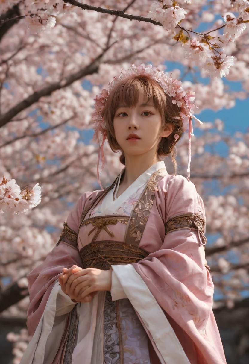 cinematic still, Sakura Maiden, girl, Renaissance style, best quality, masterpiece, Representative work, official art, Professional, Ultra intricate detailed, 8k