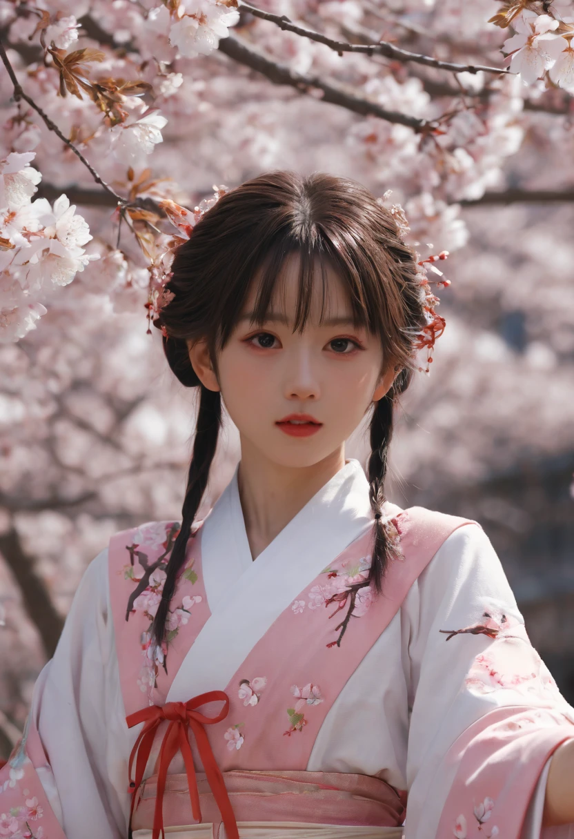 cinematic still, Sakura Maiden, girl, Victoria style, best quality, masterpiece, Representative work, official art, Professional, Ultra intricate detailed, 8k