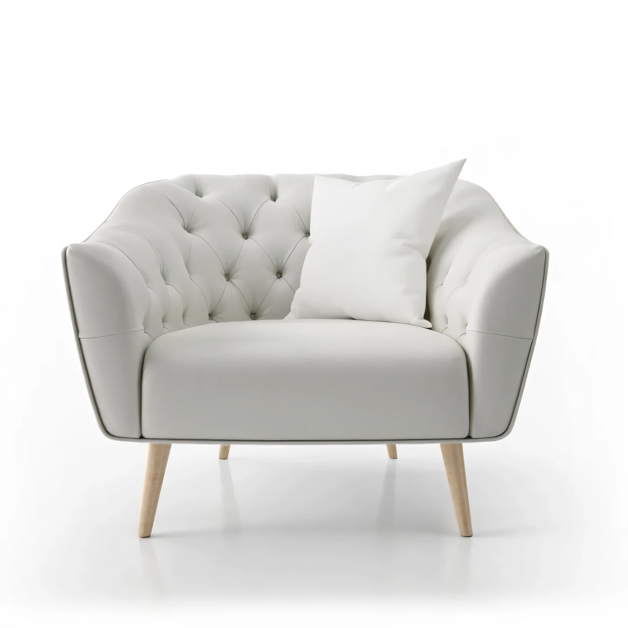 a close up of a white chair with a pillow on it, white soft leather model, armchairs, tufted softly, armchair, comfy chairs, 3 d product render, cozy arm chairs, product render, white furniture, couch, ultra realistic render, elegant furniture, in a comfortable chair, hyper realistic render, photo realistic render, hyper realistic detailed render, luxury furniture