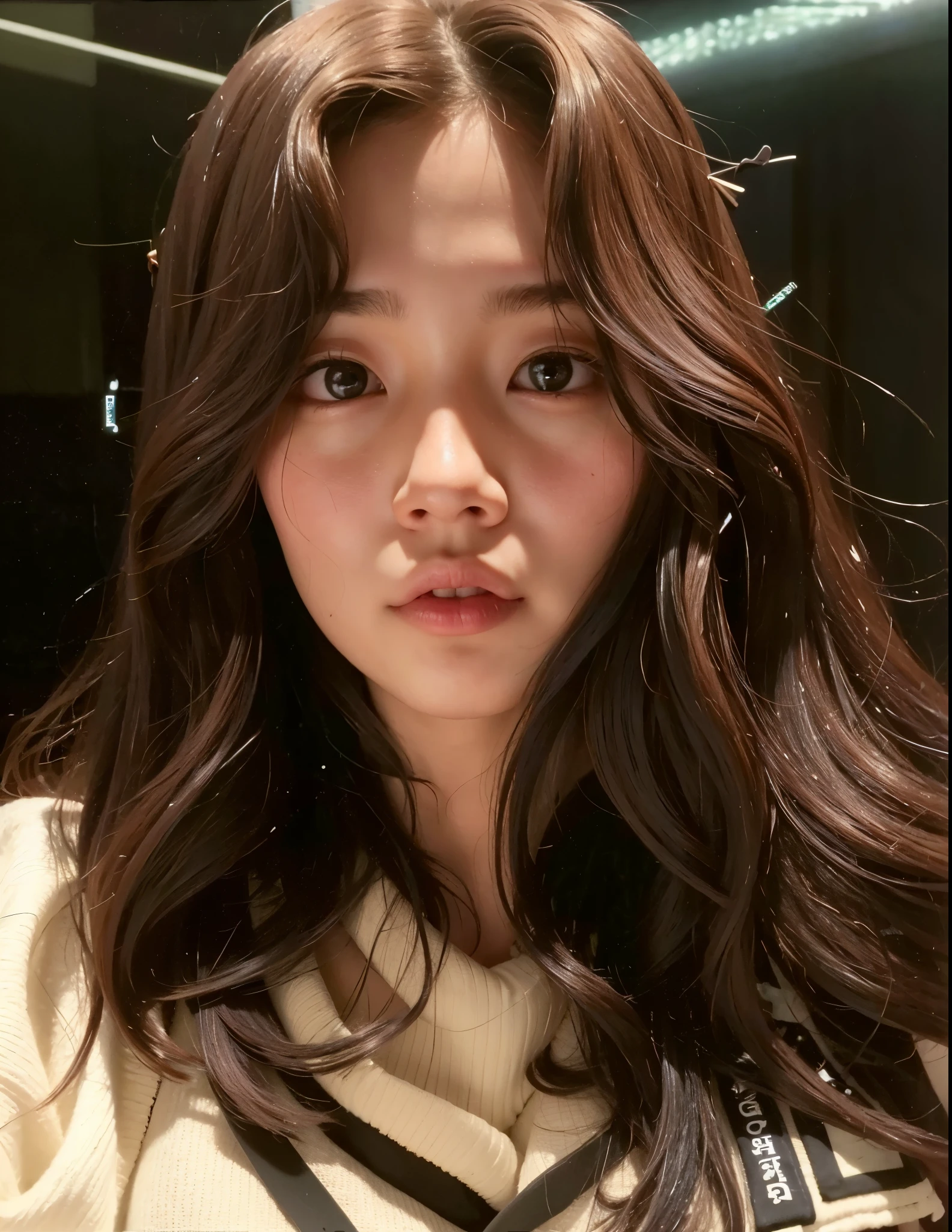 a close-up of a woman with long hair wearing a sweater, jennie blackpink, estacionar a partir de-min, Sun Yunjoo, Lee Ji-eun, Lee Ji-Eun, Heonhwa Choe, Jinyoung Shin, Jaeyeon Nam, Shin Min Jeong, taejune kim, Hwang se-é, jossi do blackpink, Gongbi, lovely pale korean face look like bae suzy young girl with soft skin 20s