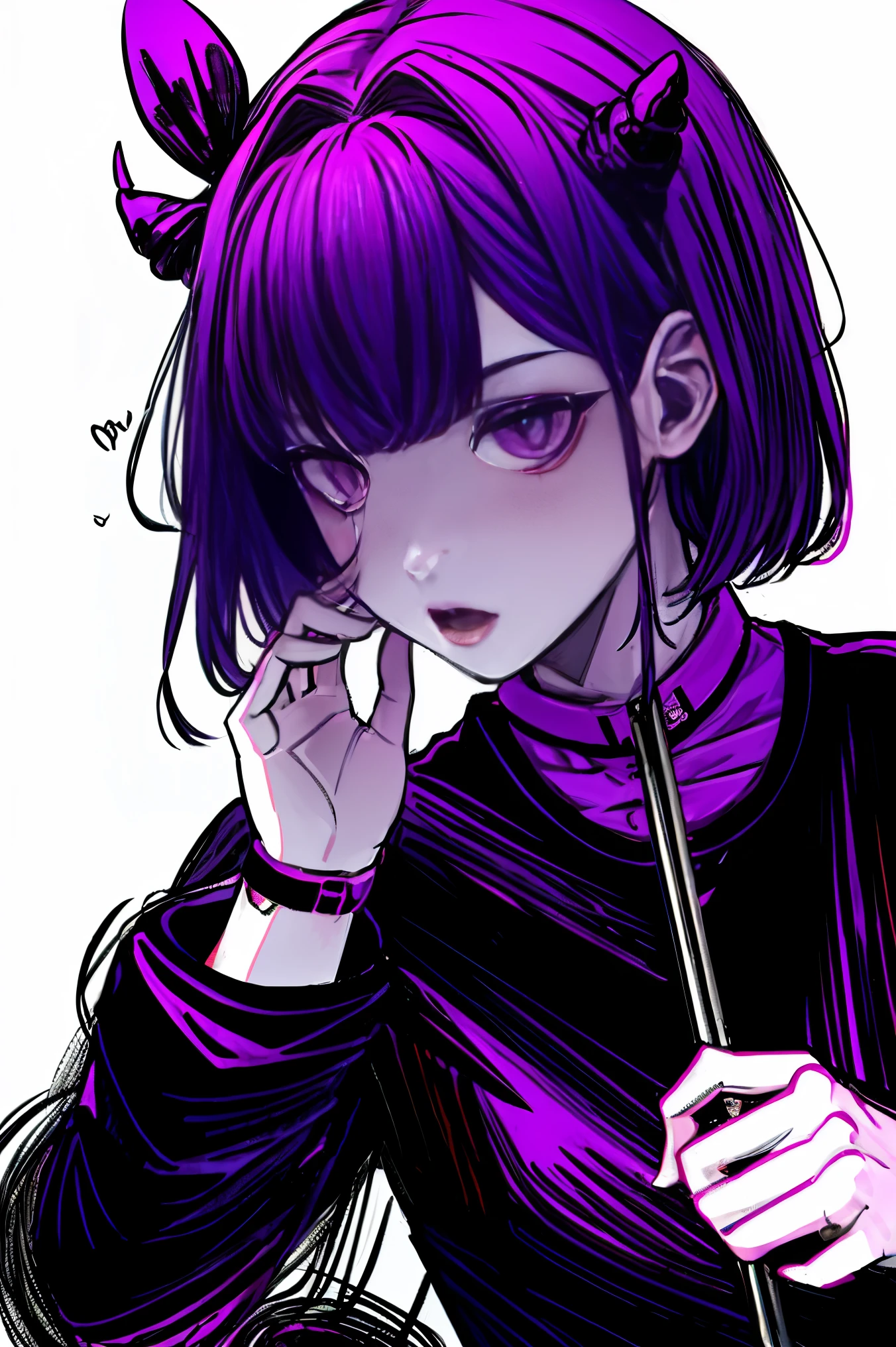 make a horror phonk cover of a brainsick girl in violett colors