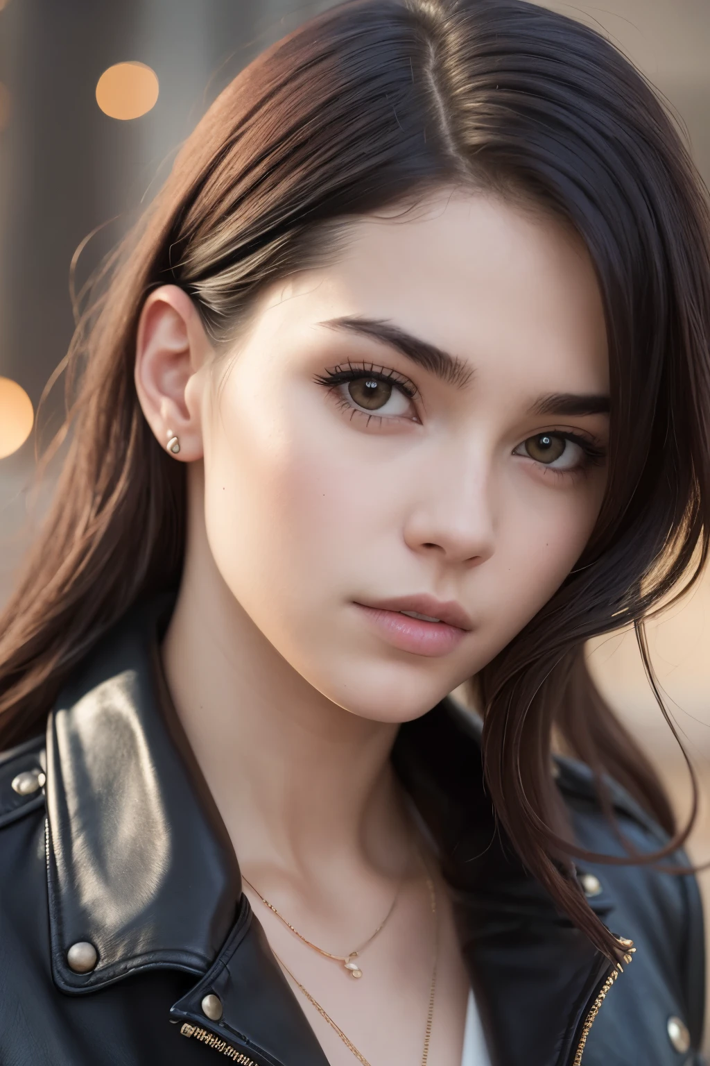 Ultra-realistic depiction of a Tomgirl, embodying the cinematic allure of Ruby Rose, dons a leather jacket, showcasing the intricate interplay of light and shadows on her expressive face, underscoring her fierce yet vulnerable nature. Captured through a 85mm lens, this creative photography unveils every minute detail, emphasizing the rich textures and tonal variations, promising a captivating viewing experience. --s2
"Ultra-realistic depiction" emphasizes the high level of detail and accuracy in the portrayal of the subject. "Tomgirl embodying the cinematic allure of Ruby Rose" indicates that the girl