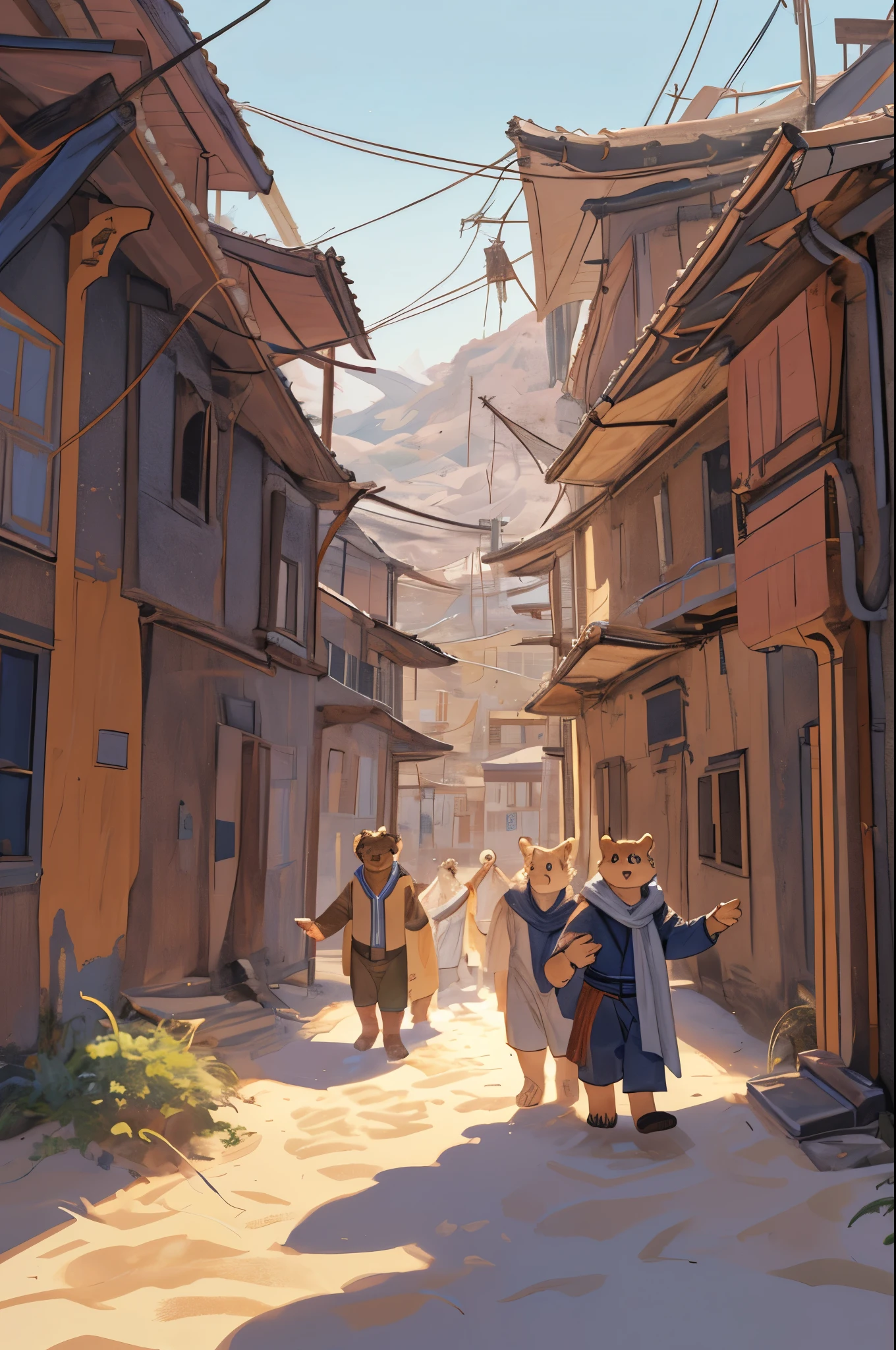 top quality, best quality, High-quality illustrations, masterpiece, super high resolution, detailed background, detailed background, desert, sand dunes, pyramid, Traditional costumes, group shot:0.2, 6+boys, 6+girls, Happy, joyful, absurdres(highly detailed beautiful face and eyes)perfect anatomy(kemono, furry anthro)selfie:0.1,