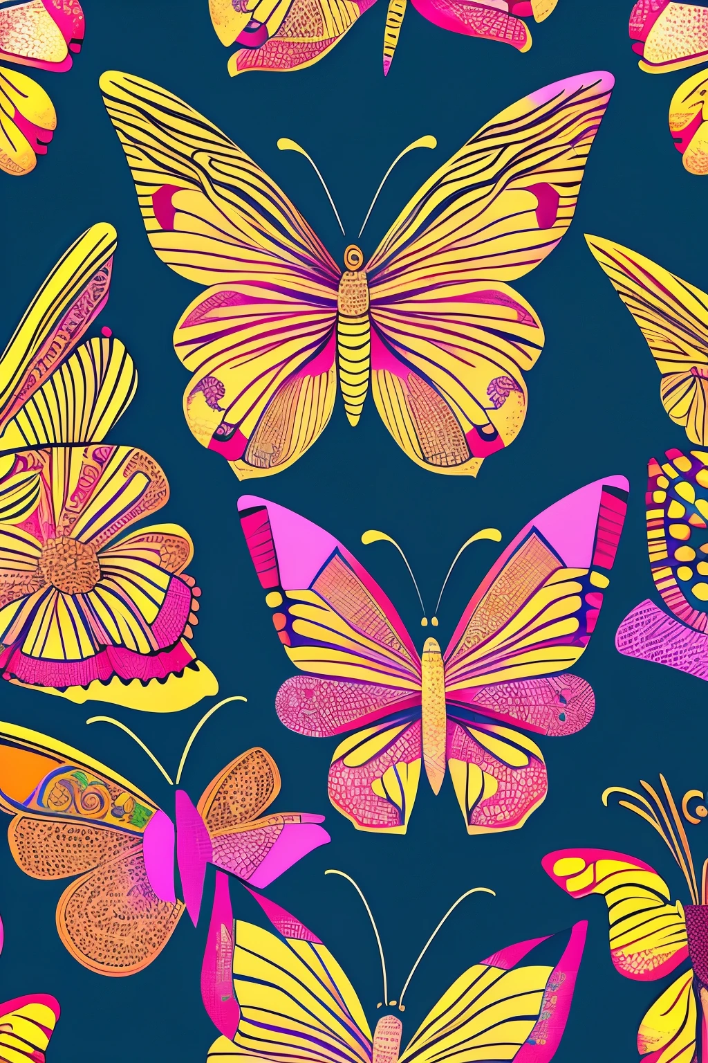 pattern, estampa, fusion of butterfly and flower, estilo lo-fi, gotico
