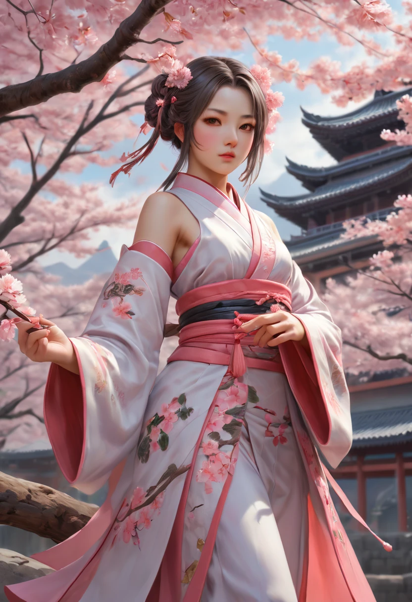 The Sakura Maiden, girl, by ruan_jia, best quality, masterpiece, Representative work, official art, Professional, Ultra intricate detailed, 8k